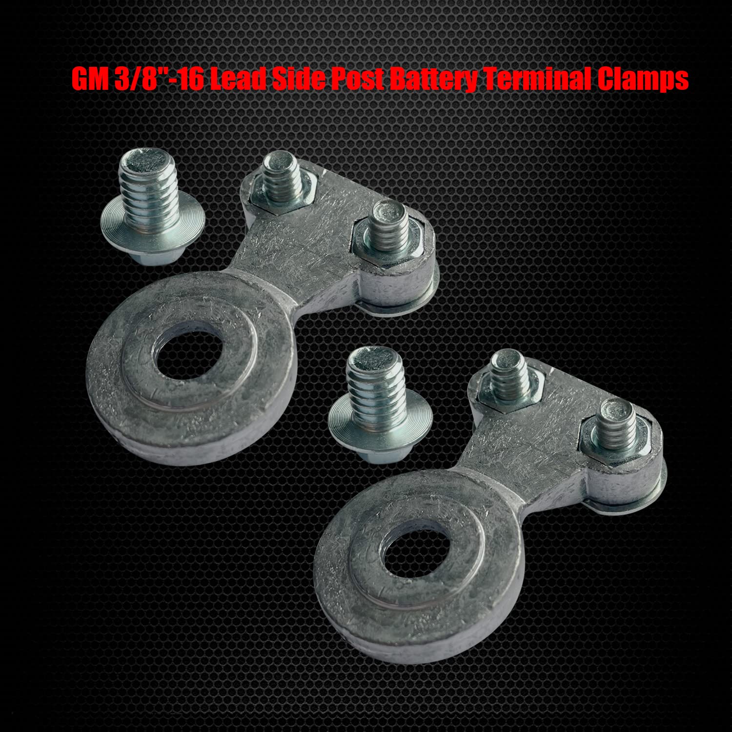 Ampper 3/8''-16 Lead Side Post Battery Terminal Clamps, Standard Side Post Battery Terminal Connector Ends Compatible with GM Po