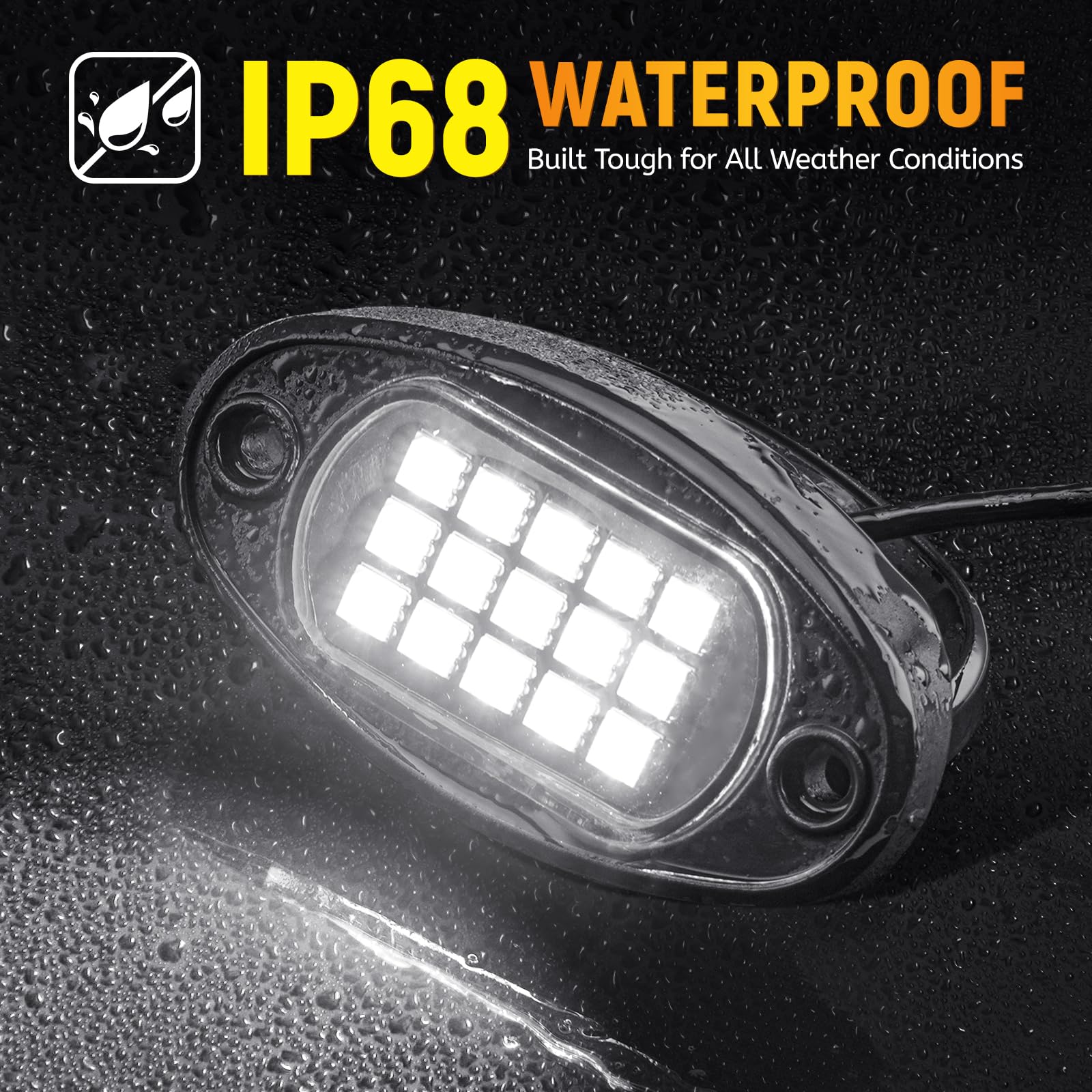 Yoneda Rock Lights For Trucks(20 Pods White With 13Yd Wire)