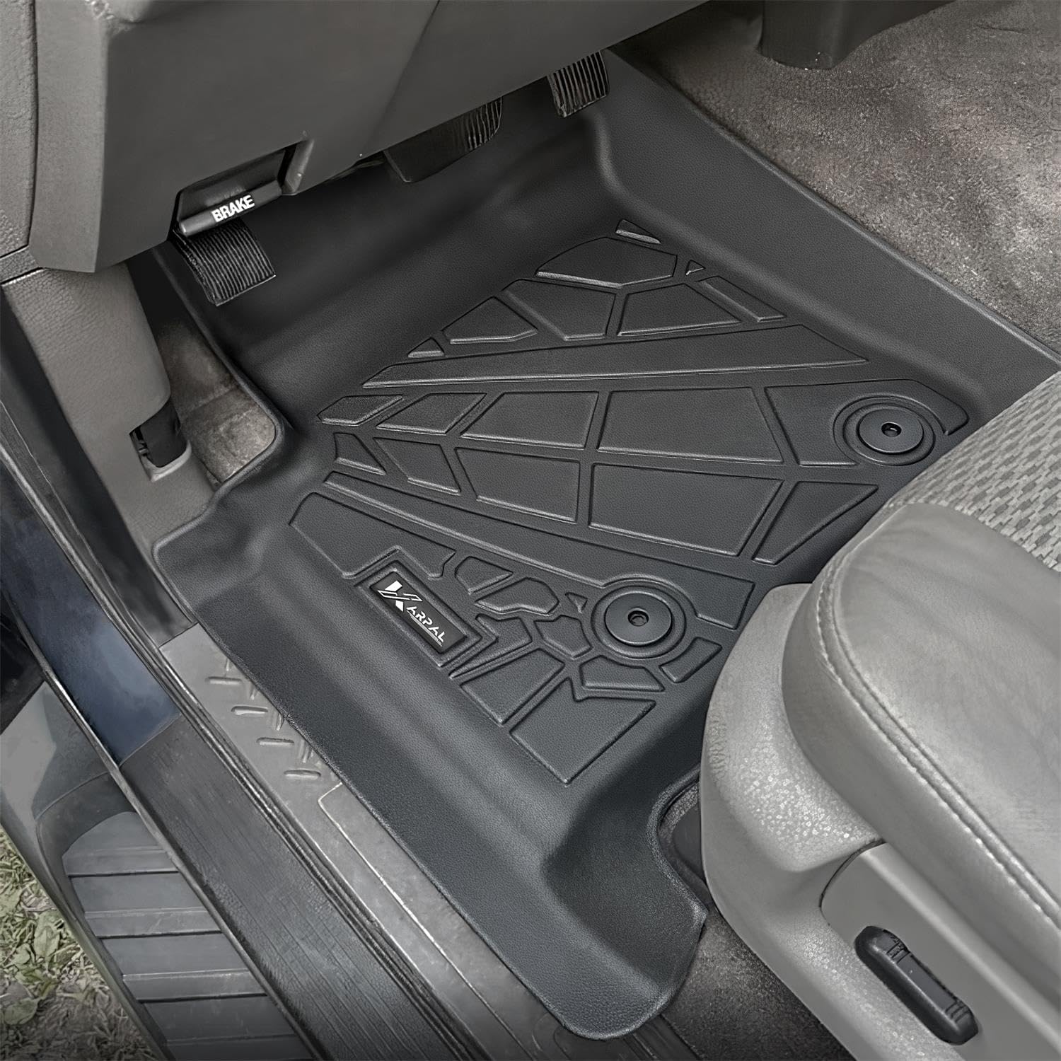 Karpal Floor Mats Fit 2010-2014 Ford F150 Supercrew/Crew Cab With 1St Row Bucket Seat, Custom Fit All Weather Tpe F-150 Floor Li