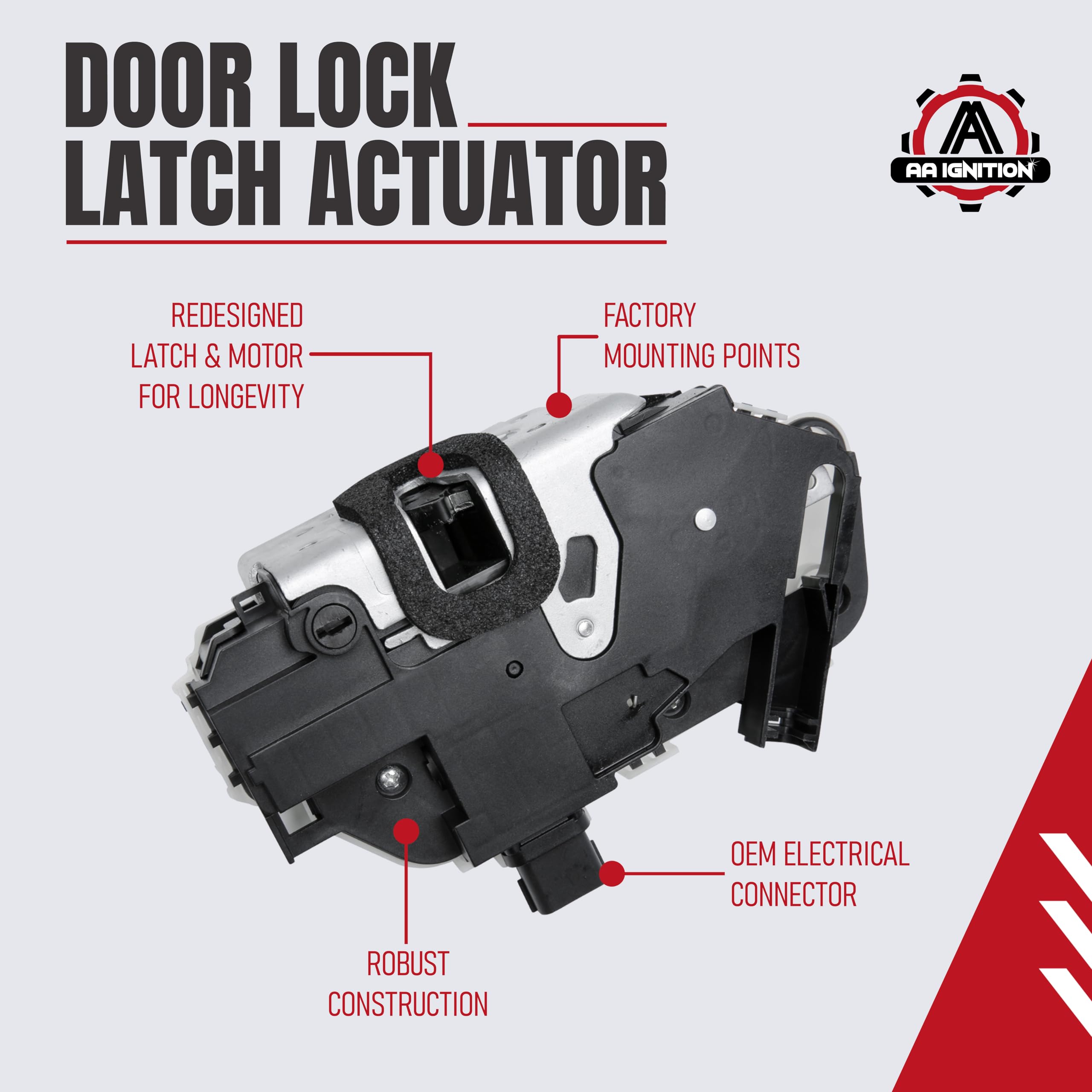 Door Lock Latch Actuator Replacement By Aa Ignition - Rear Right Passenger Side - Replaces 9L3Z5426412A, 7T4Z7826412C - Fits For