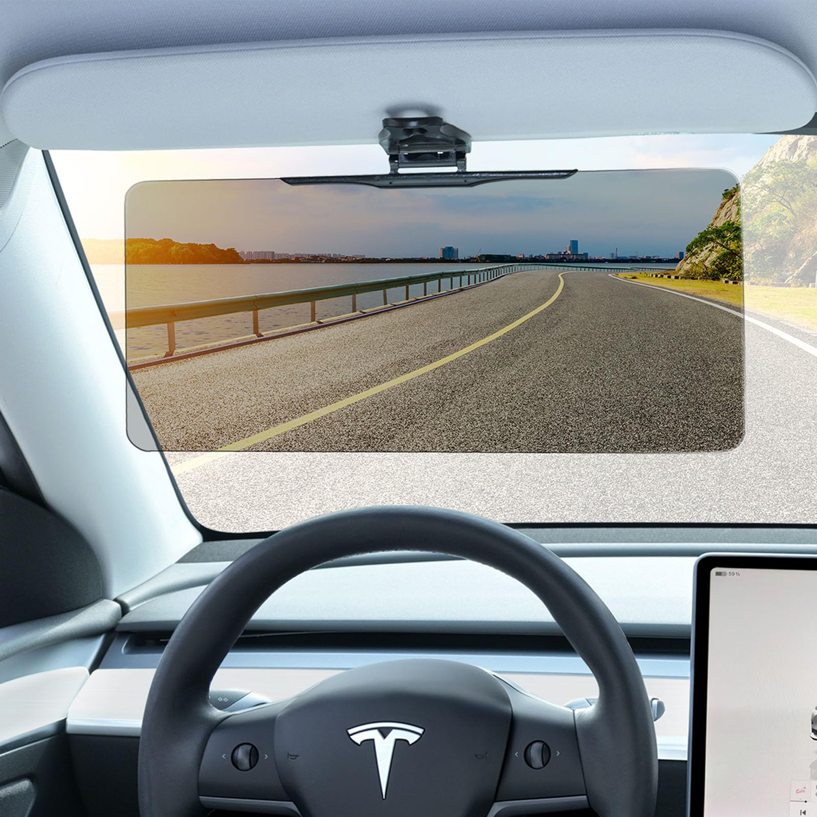 Polarized Sun Visor Extender for Car, Anti-Glare UV400 Car Visor Extension Sun Blocker for Safe Driving, Universal Clip on Sun V