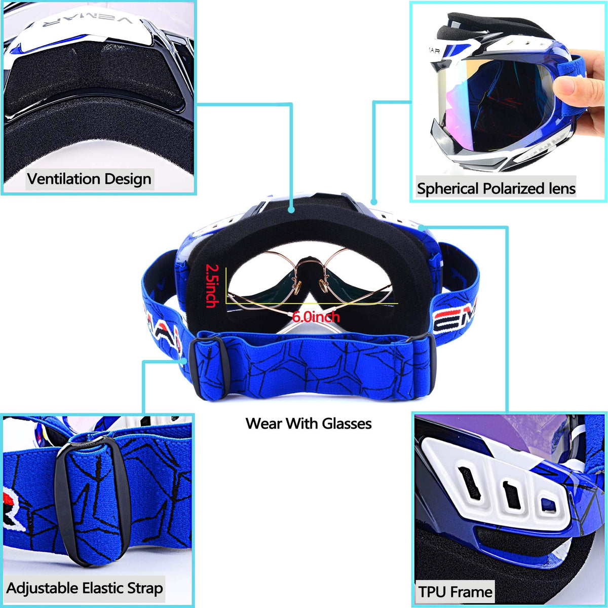 polarized motocross goggles Motorcycle Motocross Atv Racing Dirt Bike Tactical Riding Goggles – Carkart