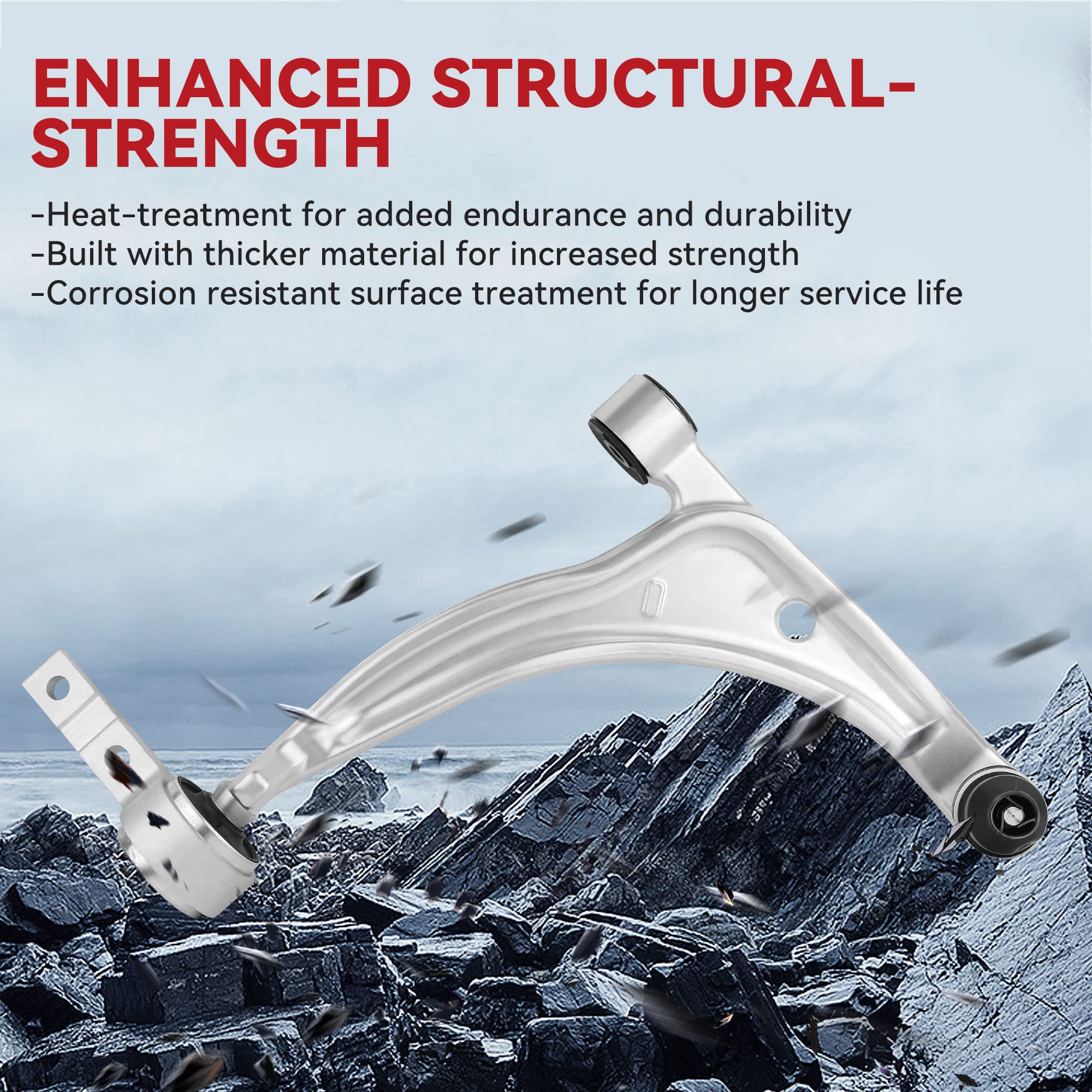 Yitamotor 8 Piece Front Lower Control Arms Kit Compatible With 2002-2006 Altima 2004-2008 Maxima W/Ball Joints Sway Bar Links In