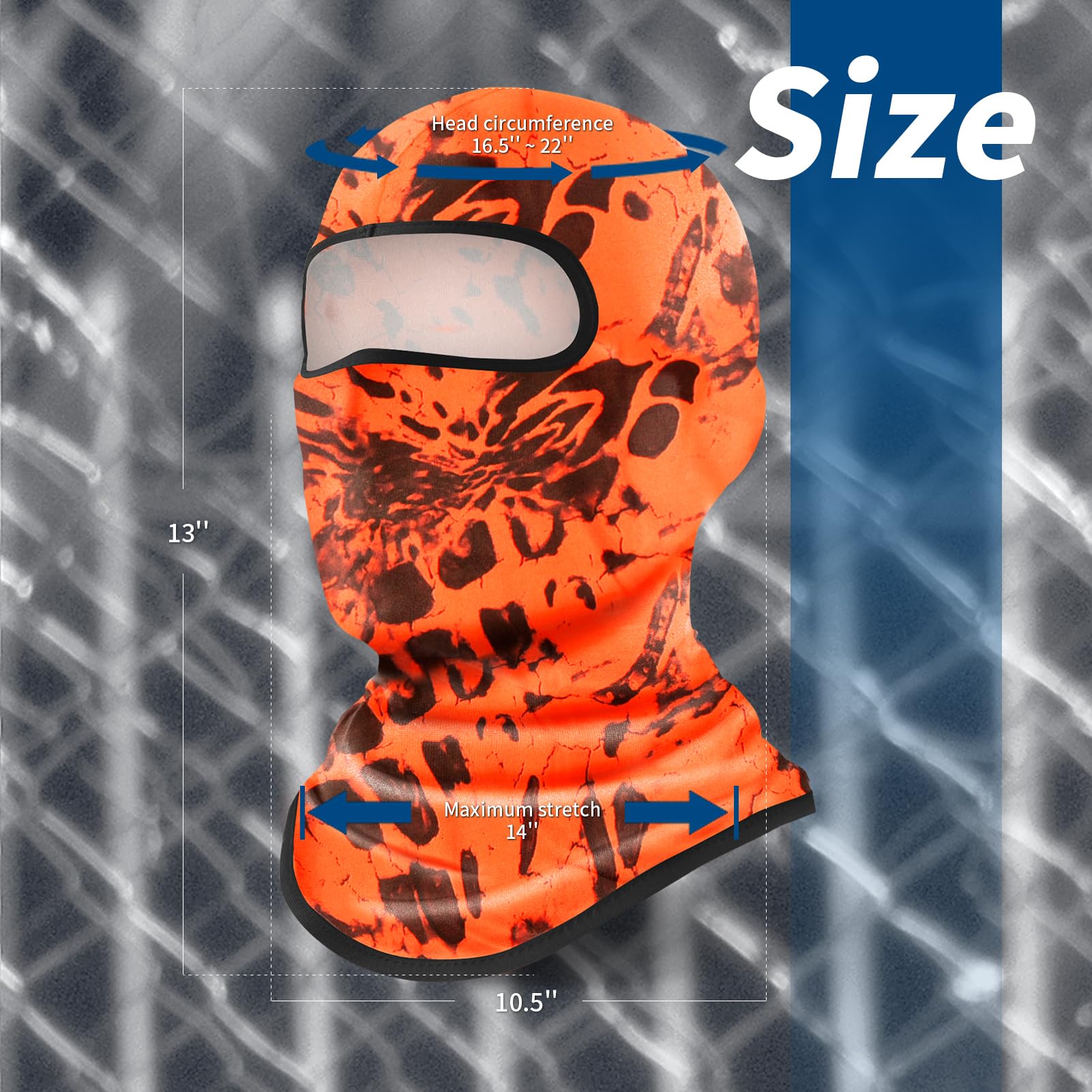 Yeslife Orange Ski Mask, Balaclava Face Mask For Men And Women, Skiing, Snowboarding, Motorcycle, Uv Protection & Wind Protectio