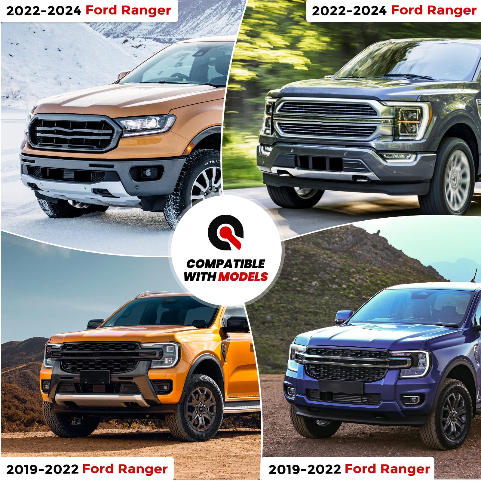 Iaqwe Truck Tailgate Assist 43206 Shock Fit For Ford Ranger 2019 2020 2021 2022 2023 2024, Heavy Duty Steel Tailgate Damper With