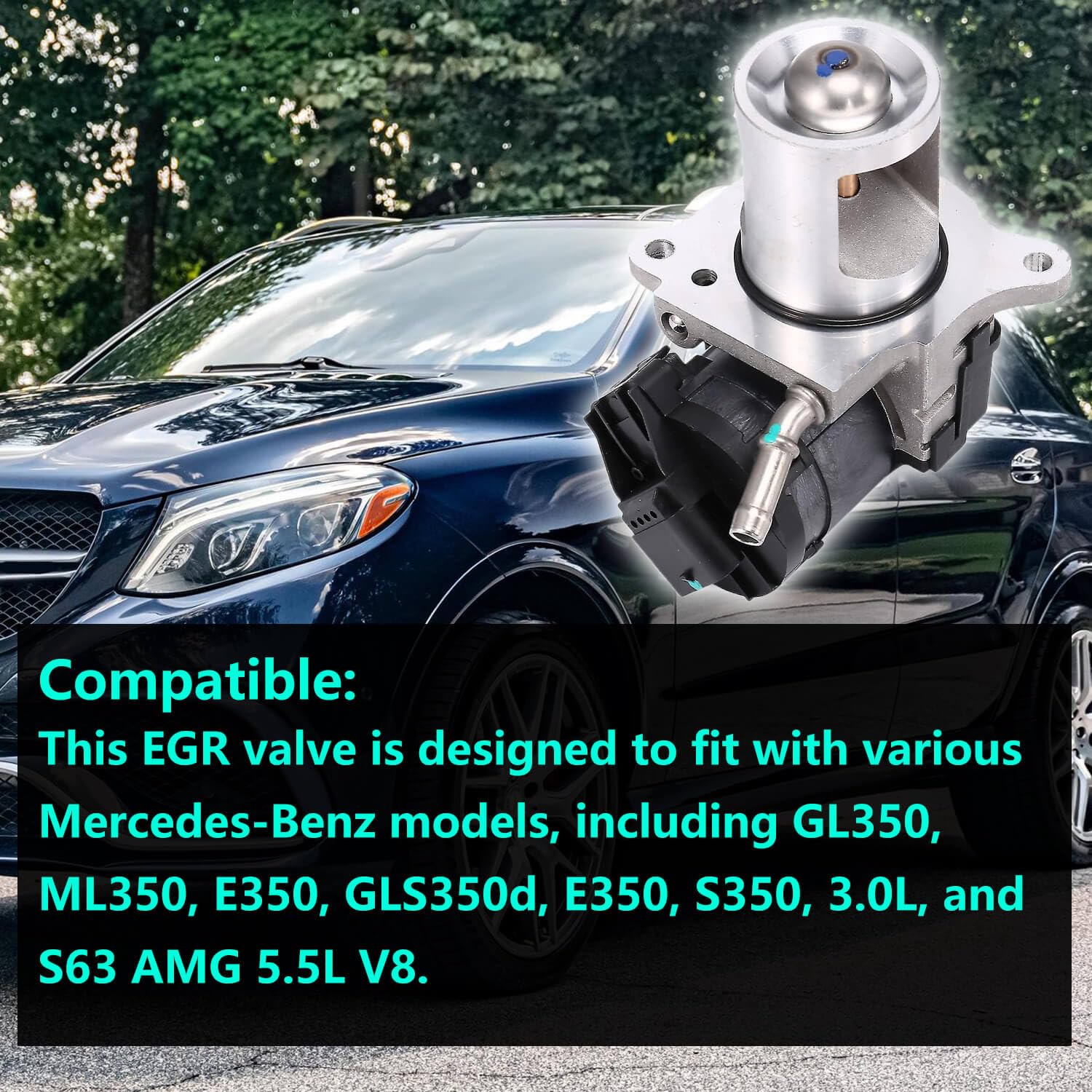 EGR Valve 6421402160,Compatible with Mercedes - Benz ML350 E350 GLS350d E350 S350 3.0L S63 AMG 5.5L V8 Replace A6421402160 88489