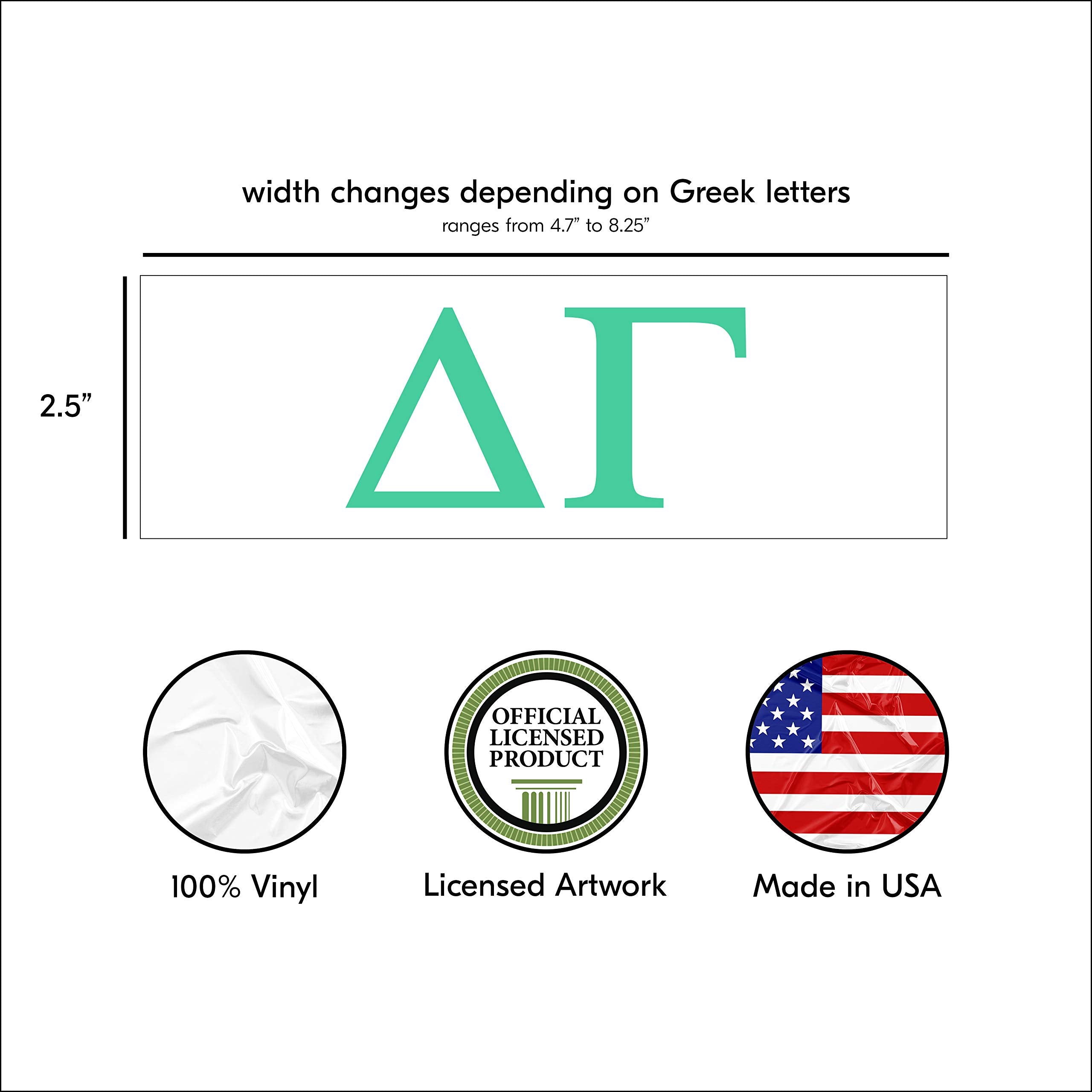 Pro-Graphx Delta Gamma Greek Sorority Sticker Decal, 2.5 Inches Tall, Mint