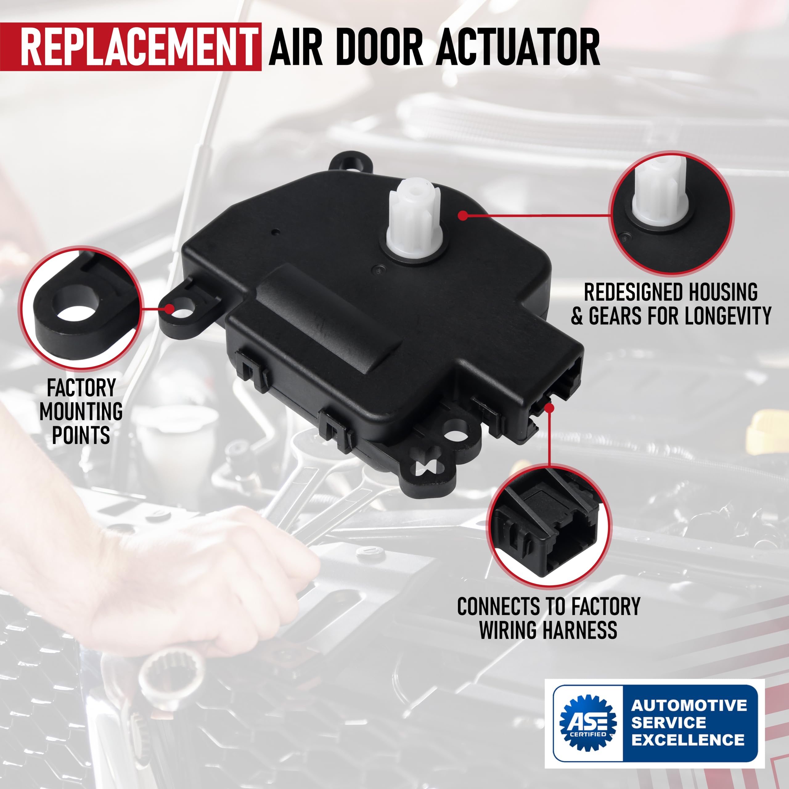 Hvac Air Blend Door Actuator Replacement By Aa Ignition - Compatible With Chrysler, Dodge, Jeep, Ram - Avenger, Sebring, Caliber