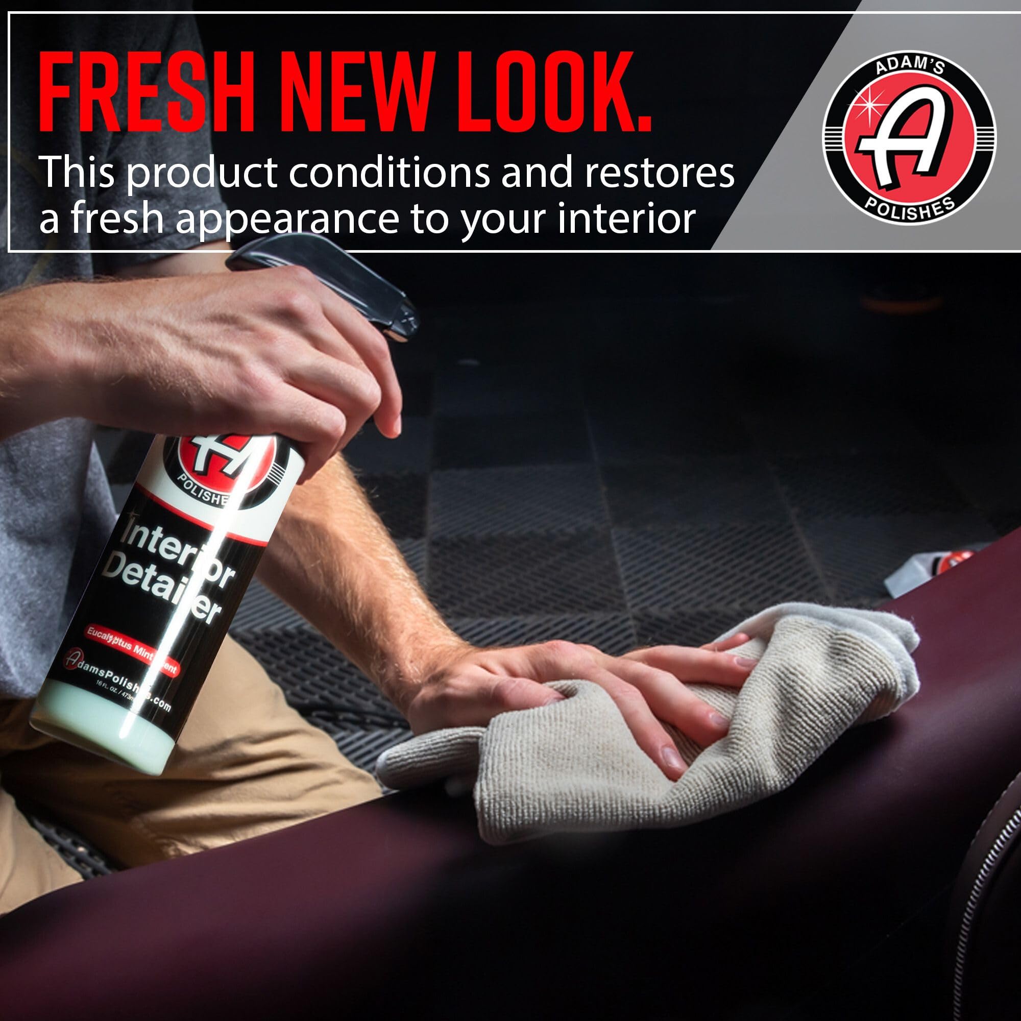 Adam'S Polishes Interior Detailer 16 Fl. Oz (Combo) - Total Car Interior Cleaner, Protectant & Dressing | All Purpose Cleaner &