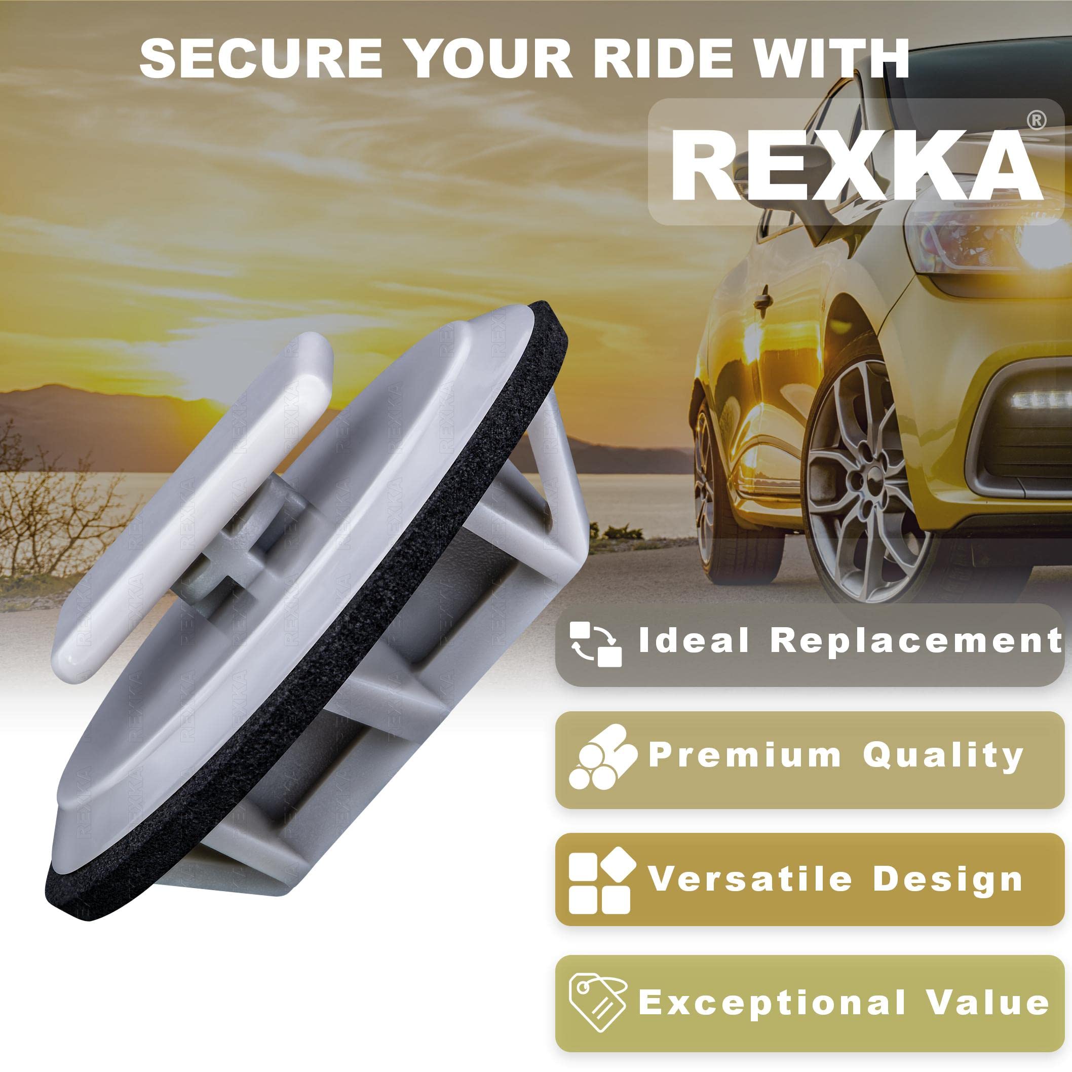 Rexka 15Pcs Rocker Molding Clip Gray Nylon For Bp4L-51-Sj3 Mazda 2 3 5 6 Cx-3 Cx-5 Cx-9 Mx-5 Miata Bp4L51Sj3