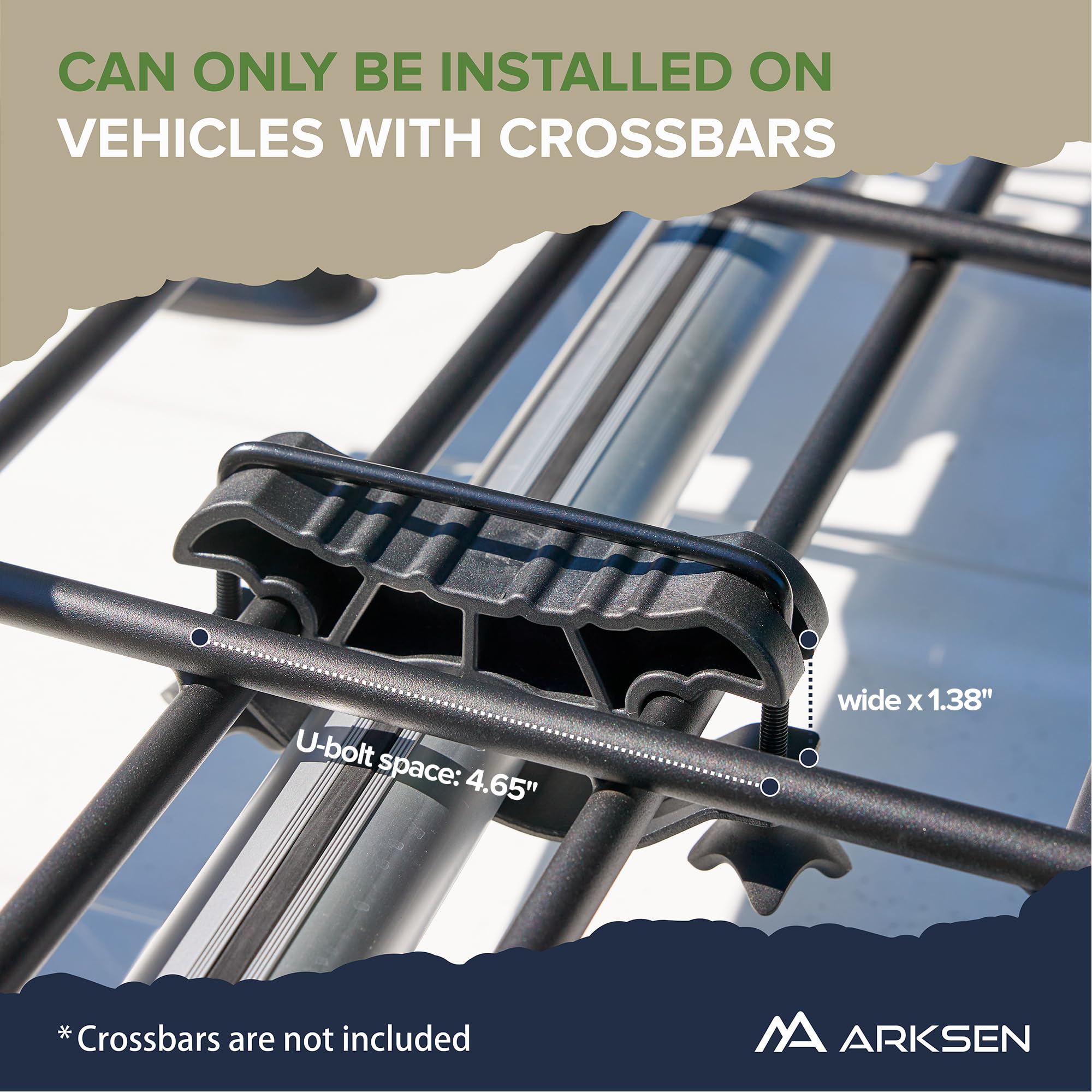 Arksen 43 X 39 X 6 Inch Universal 250Lb Heavy Duty Roof Rack Cargo With Cargo Net & Ratchet Straps, Car Top Luggage Holder Carri