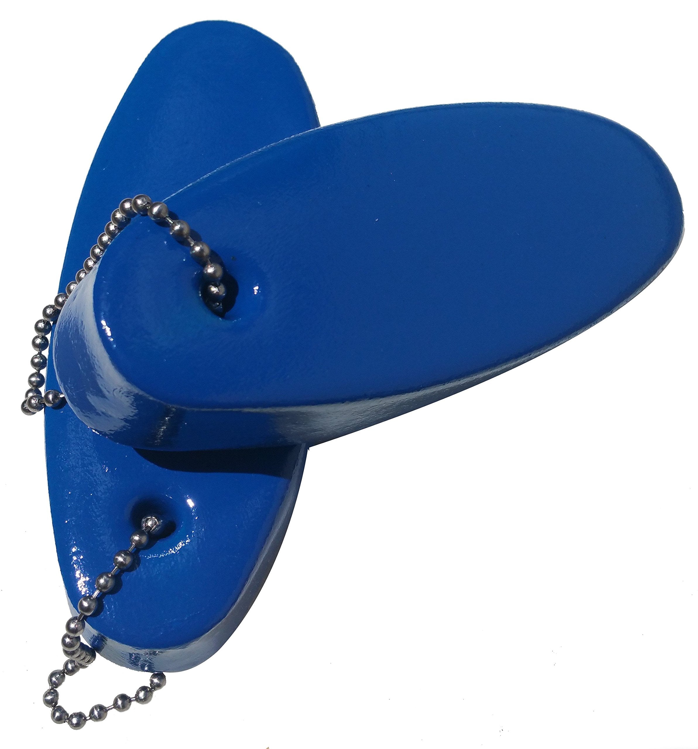 2 Pack Jumbo Vinyl Coated Blue Floating Keychain Key Floats -Made In The Usa- (Blue)