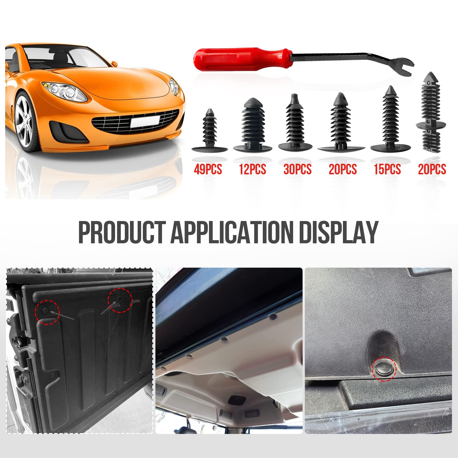 146Pcs Auto Body Clips Nylon Bumper Shield Retainer Clip, Fender Flar, Blind Rivet & Rocker Moulding Clips, With Fastener Remover