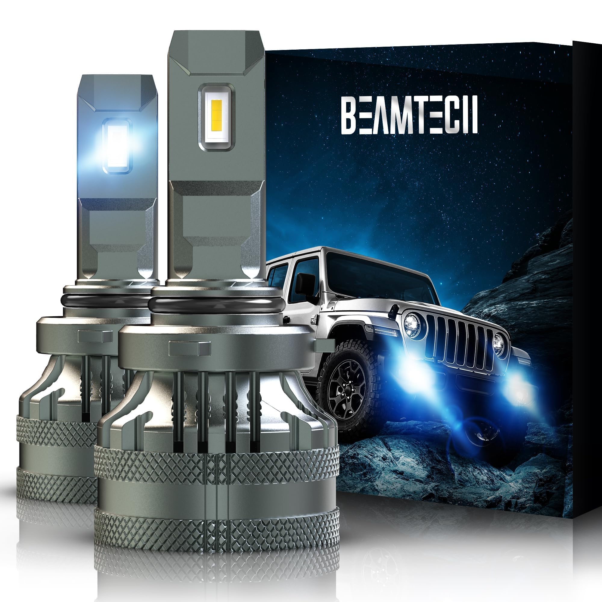 Beamtech 9006 Fog Light Bulb, Hb4 G-Xp Chips Canbus Ready 600% Brighter High Power 6500K Xenon White 360 Degree Lighting Plug N