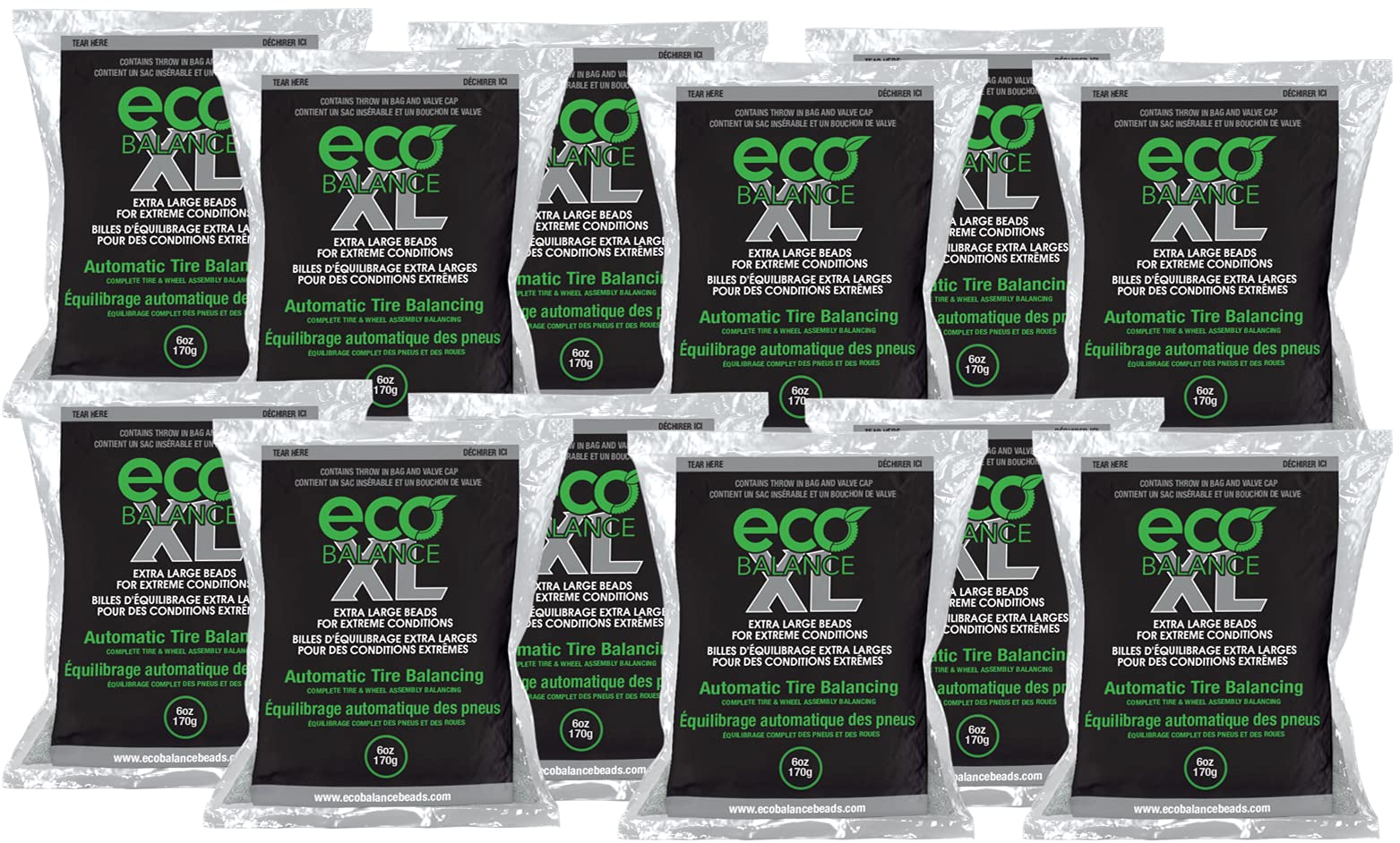Eco Balance 06-Ecoxl12 Eco Xl Extreme Condition Tire/Wheel Balancing Beads - Off-Road Vehicles, Light Duty Truck Tires, (12) 6Oz