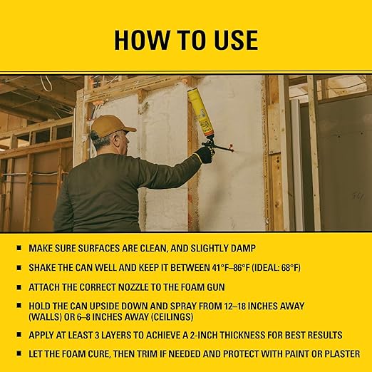 STANLEY F 990P Closed Cell Spray Foam Insulation Kit, 27.1 oz, 6 Pack, Polyurethane Foam, Covers Up to 120 Sq.Ft., Includes Gun &