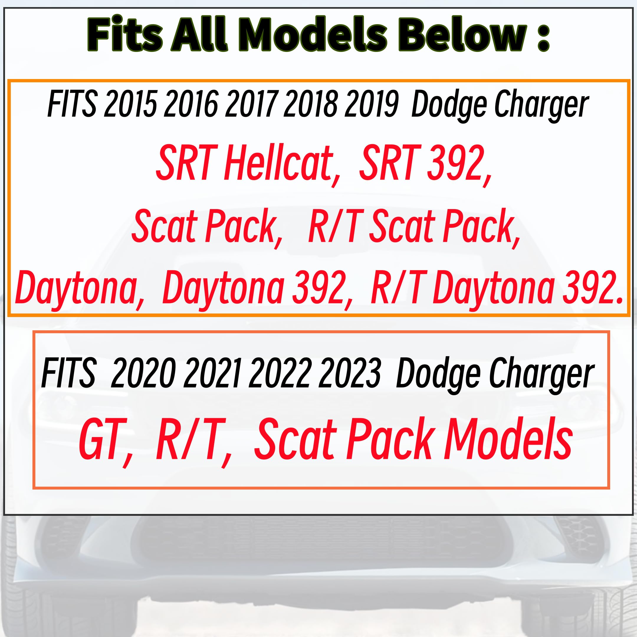 MUTUSAISI Matte Black Front Bumper Lower Lip Splitter Kit Compatible with Dodge Charger SRT/Hellcats/Scat Pack 2015 2016 2017 20