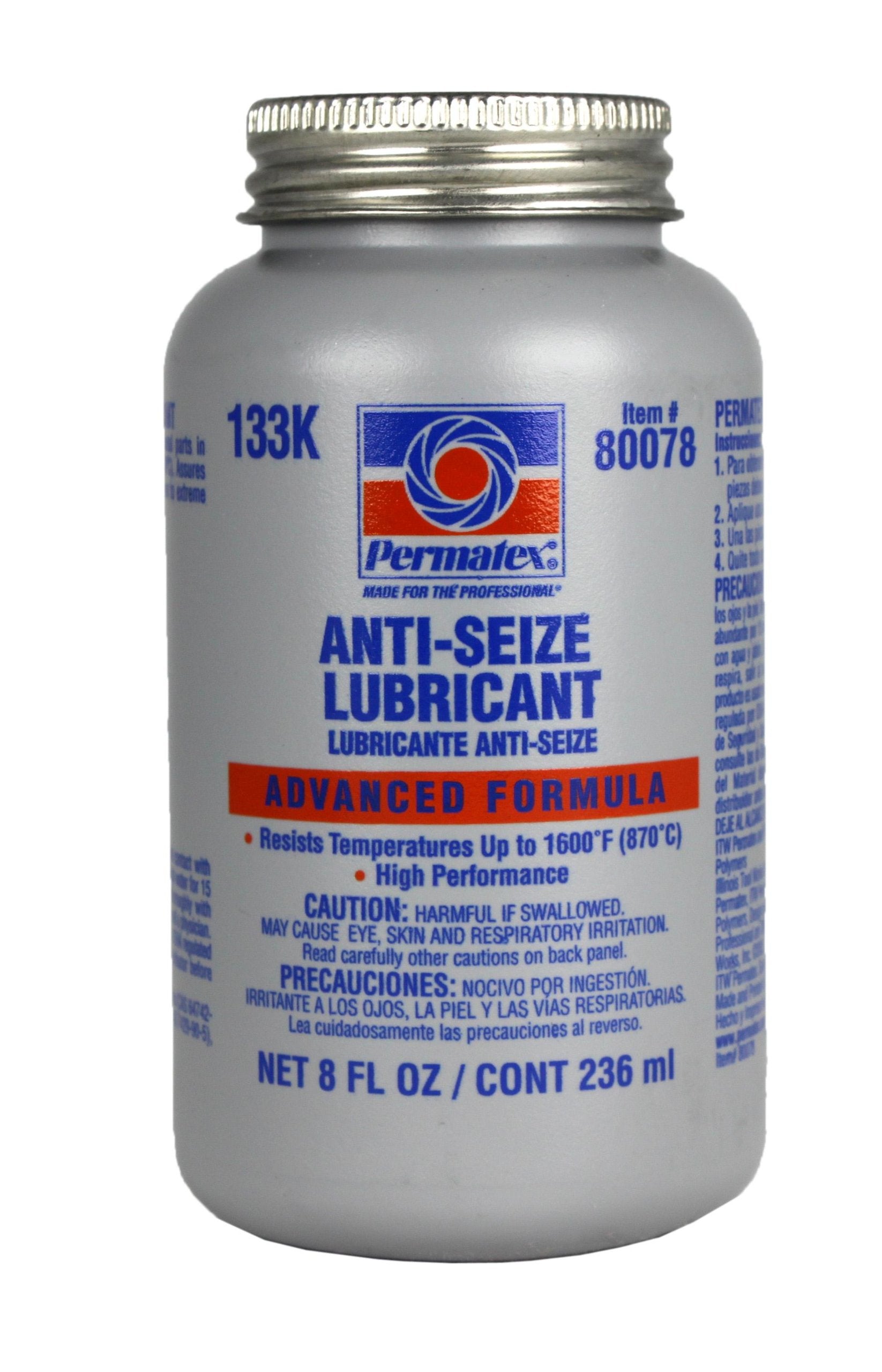 Permatex 80078 Anti-Seize Lubricant With Brush Top Bottle, 8 Oz. By Permatex