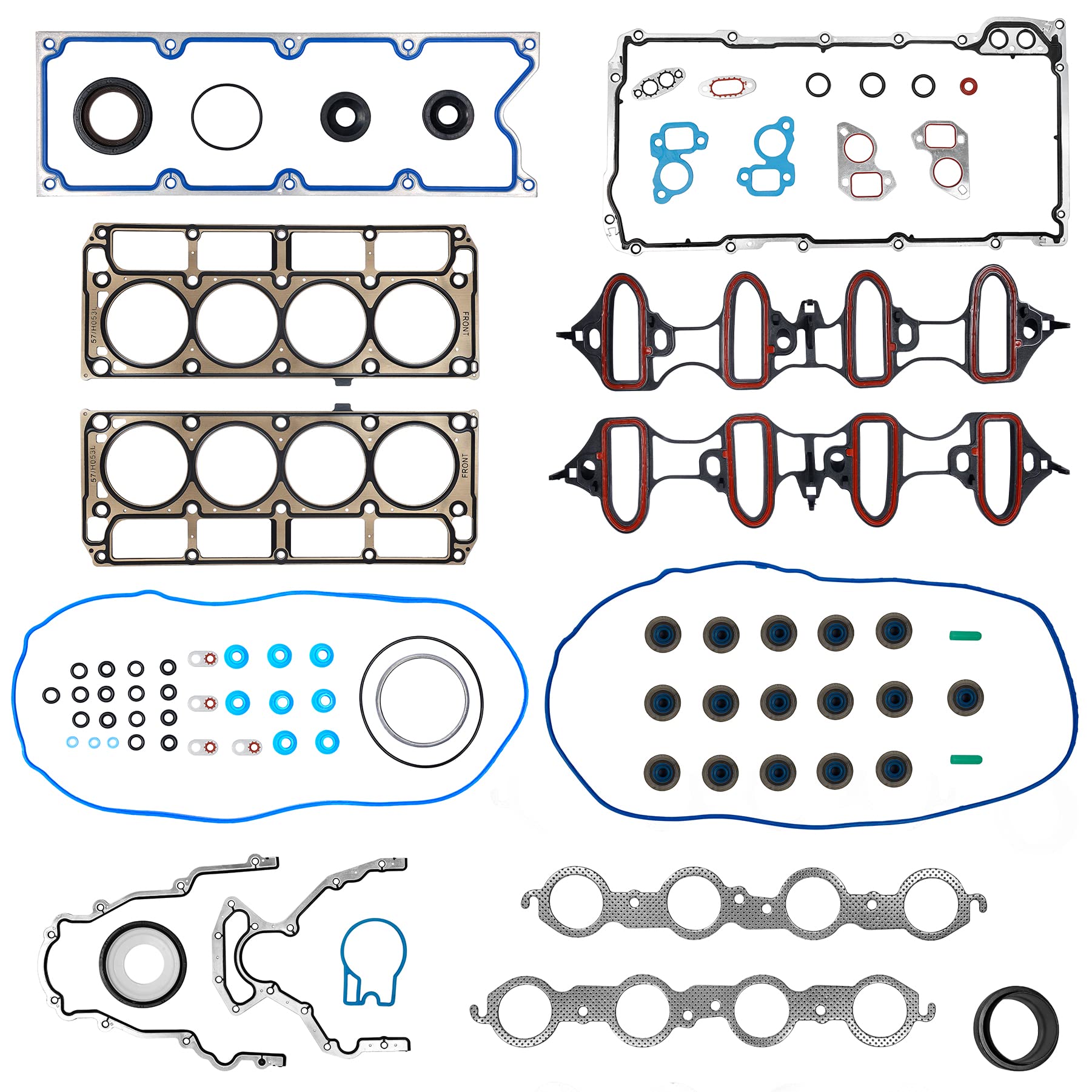 Head Gasket Set, Compatible With 2002-2011 Chevy Silverado Tahoe Avalanche Express Suburban, Gmc Sierra Savana Yukon Envoy, Buick Cadillac Isuzu 4.8L 5.3L V8 Cs9284, Hs26191Pt Mls Engine Gasket Kit
