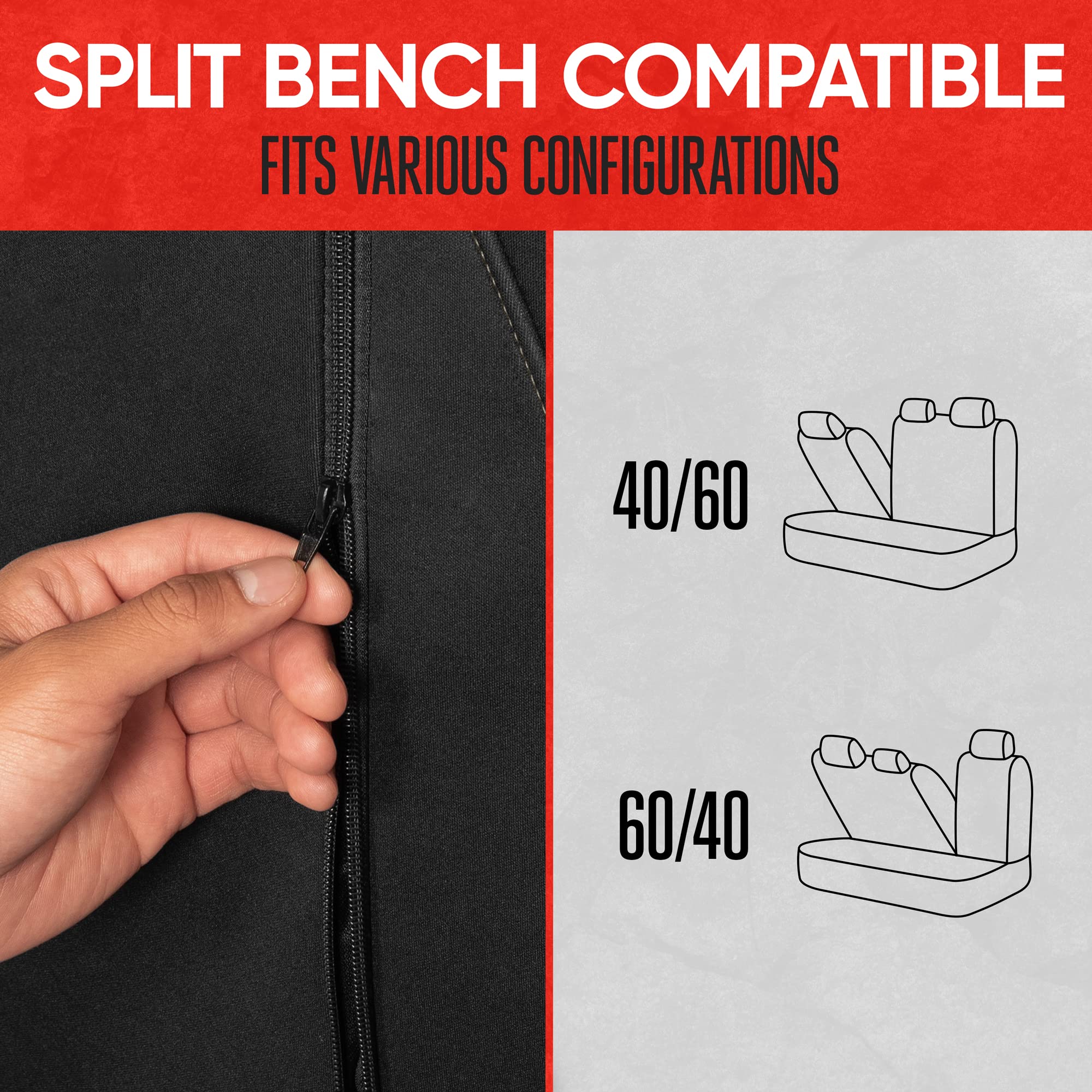 Motor Trend Aquashield Waterproof Car Back Seat Cover, Beige - Padded Neoprene Rear Bench, Ideal Back Seat Protector For Kids &