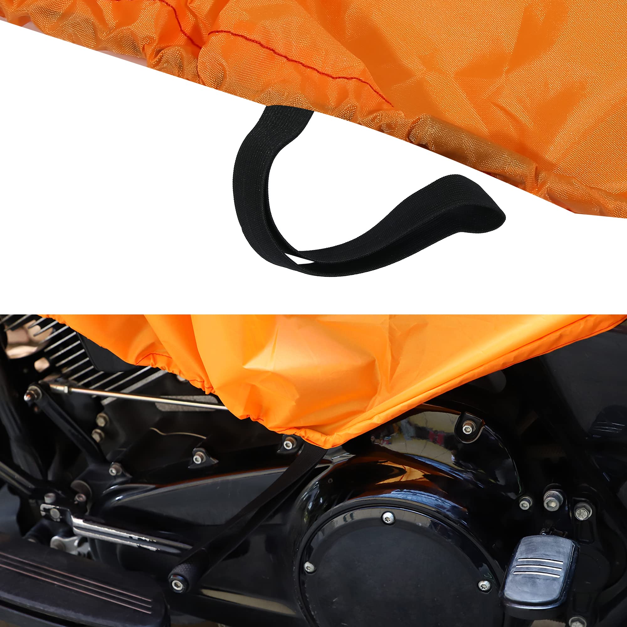 X Autohaux Motorcycle Cover Lightweight Half Cover Outdoor Waterproof Rain Dust Protector Orange L Size For Most Full Dress Tour