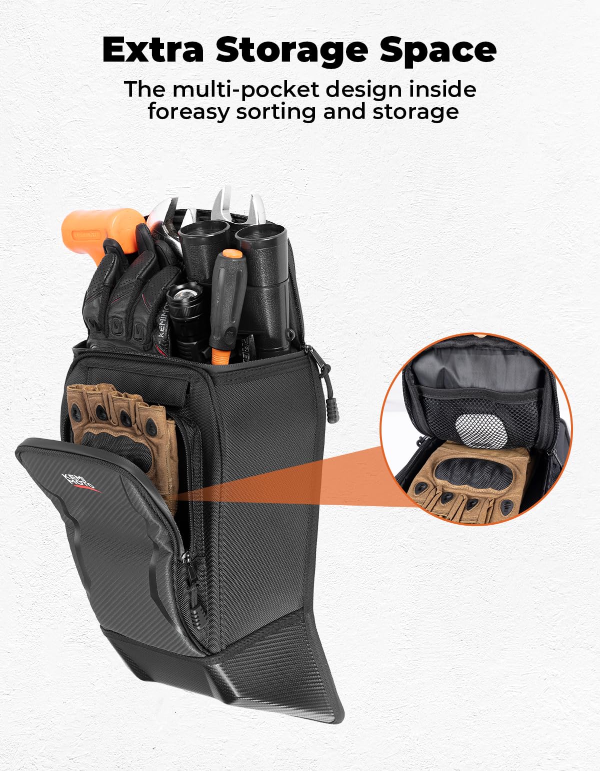 KEMIMOTO X3 Center Storage Bag with Two Hydration Backpacks Updated Storage Shoulder Console Cargo Bag Seat Center Compatible wi