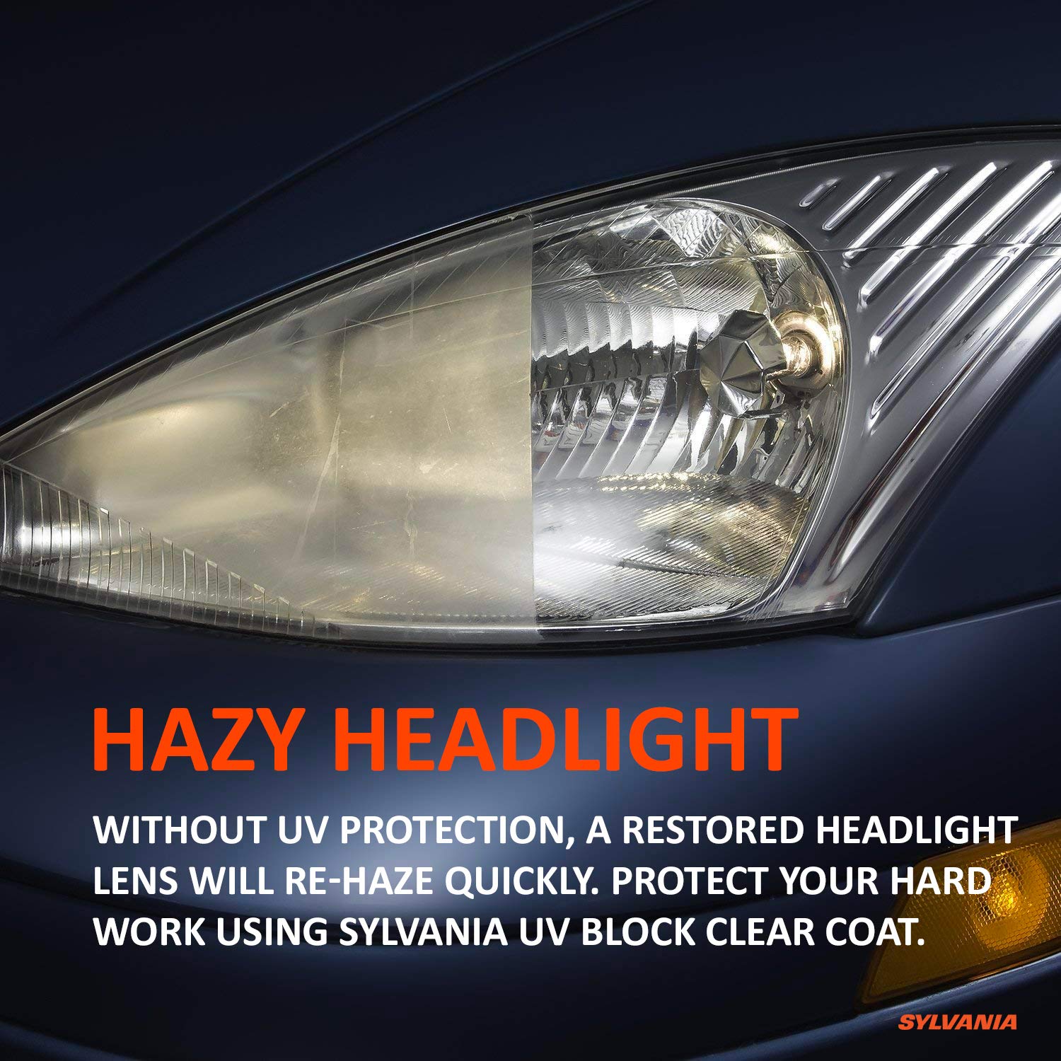 SYLVANIA Headlight Restoration Kit - UV Block Clear Coat, Surface Activator for Clearer Headlights - 1 Fl Oz