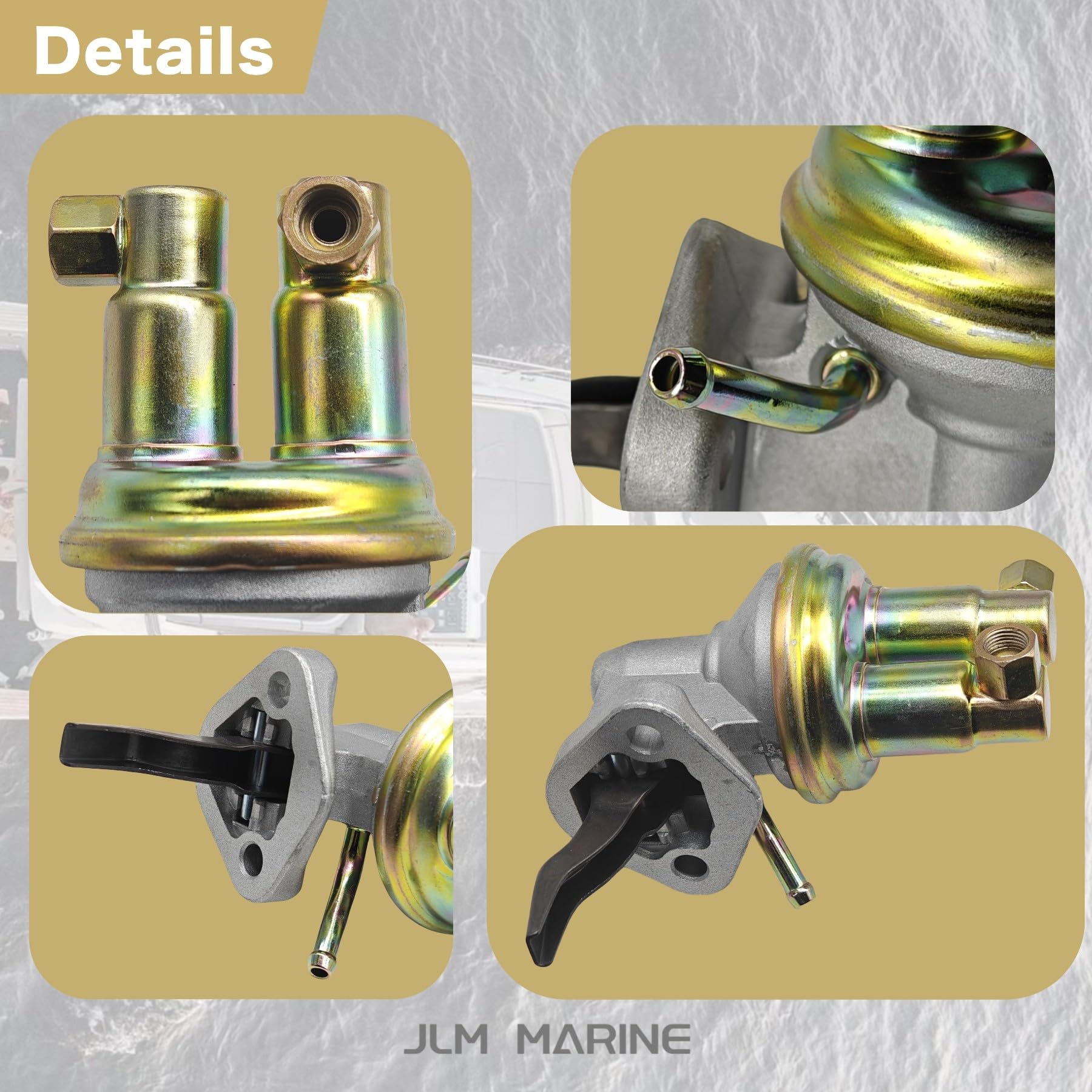 JLM MARINE Fuel Pump for Volvo Penta AQ 120-251 HP Outboard Engines 18-7286 9-35425