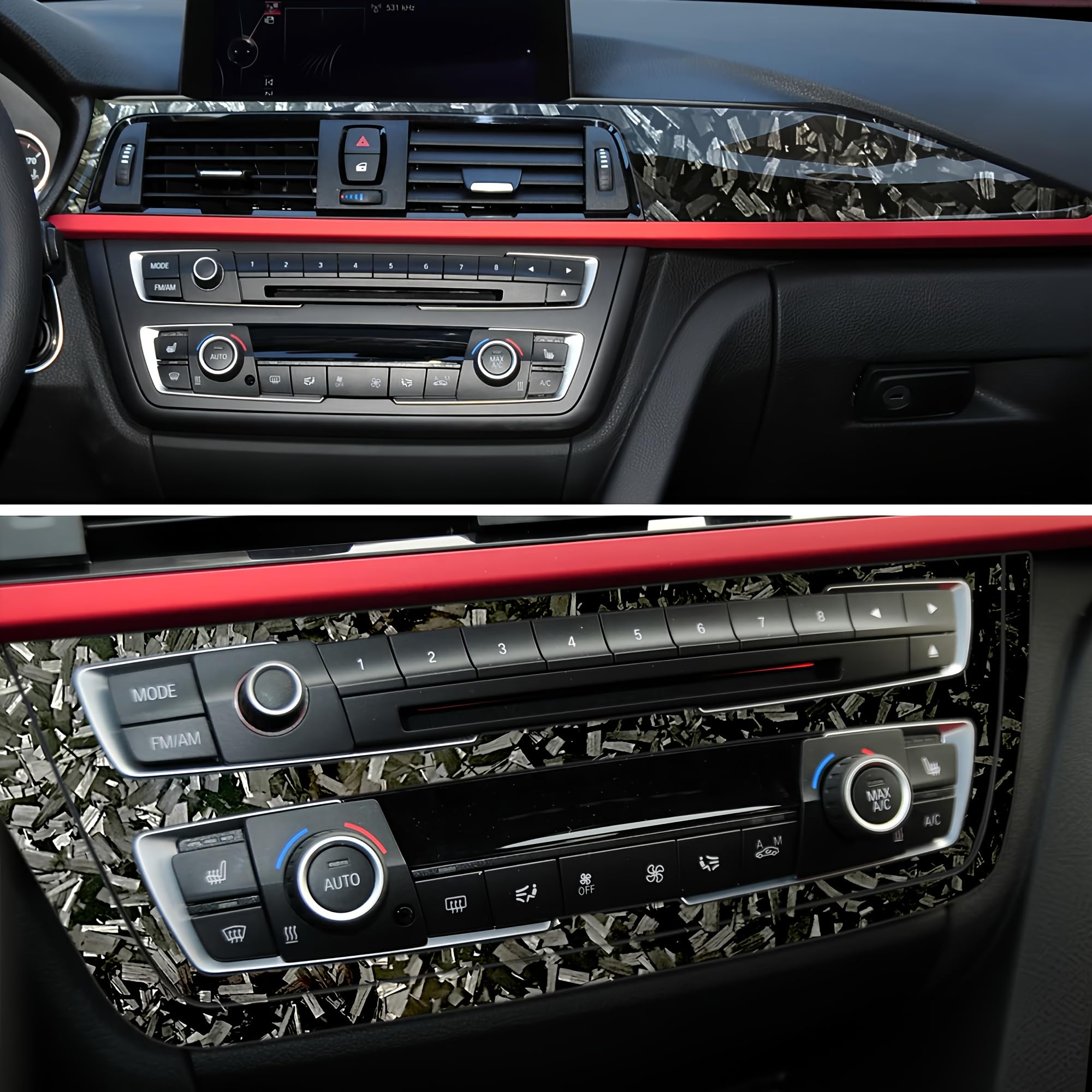 Lzlrun Forged Gloss Carbon Fiber Black Vinyl Wrap Roll Air Release Sticker Sheet Film Diy Decal Car Auto Vehicle Morotcycle Self Adhesive - 1.65Ft X 3.5Ft