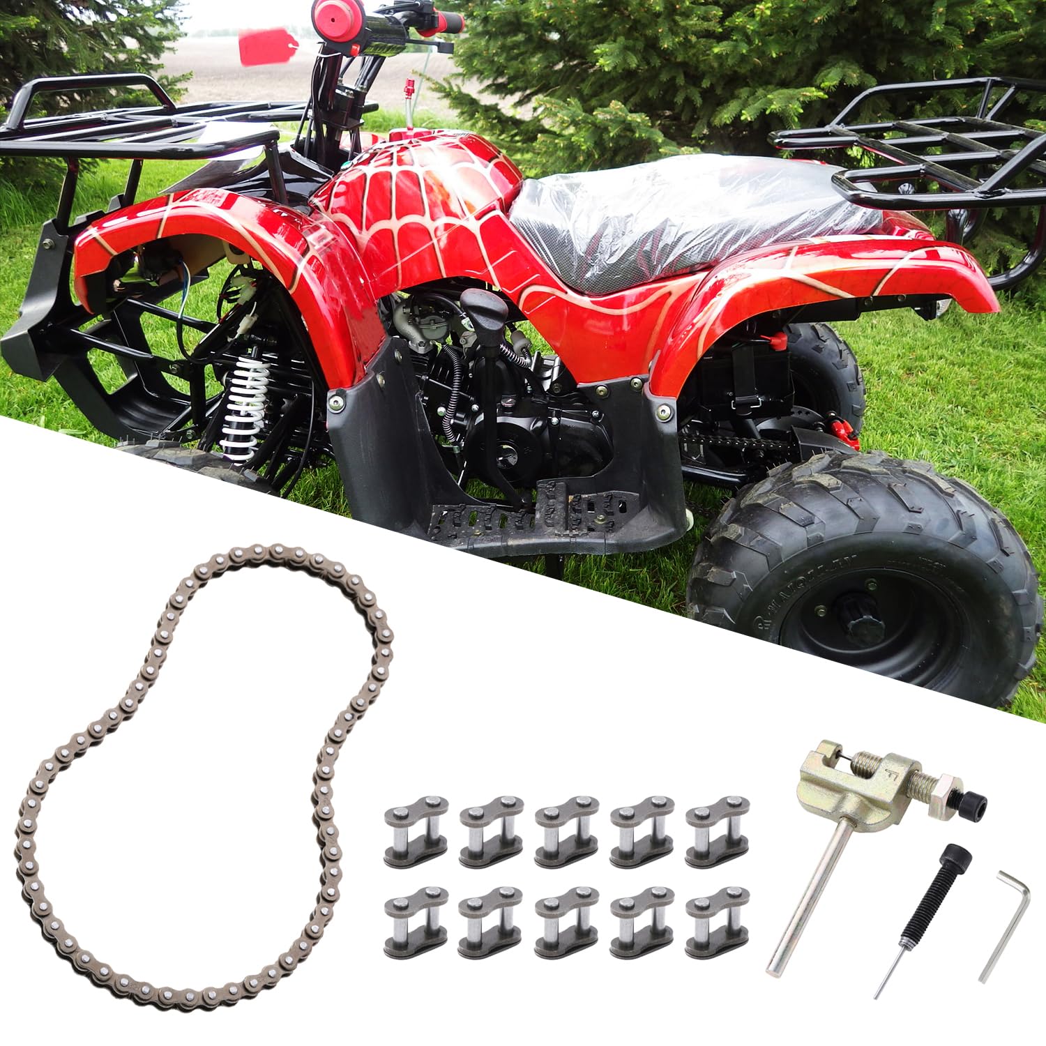 Kamier 25H 62 Links Timing Starter Chain Breaker For 70Cc 90Cc 110Cc 125Cc Taotao Ata Kazuma Falcon Coolster Mountopz Lifan Vita