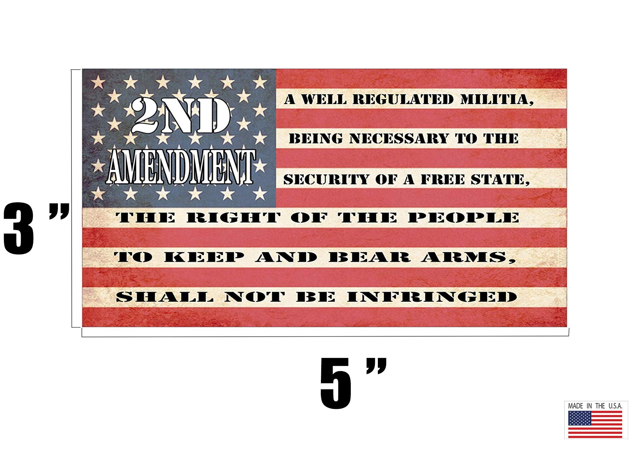 Rogue River Tactical Usa Flag Pro Gun 2Nd Sticker Bumper Car Decal Gift Patriotic American Worn United States Second Amendment 3