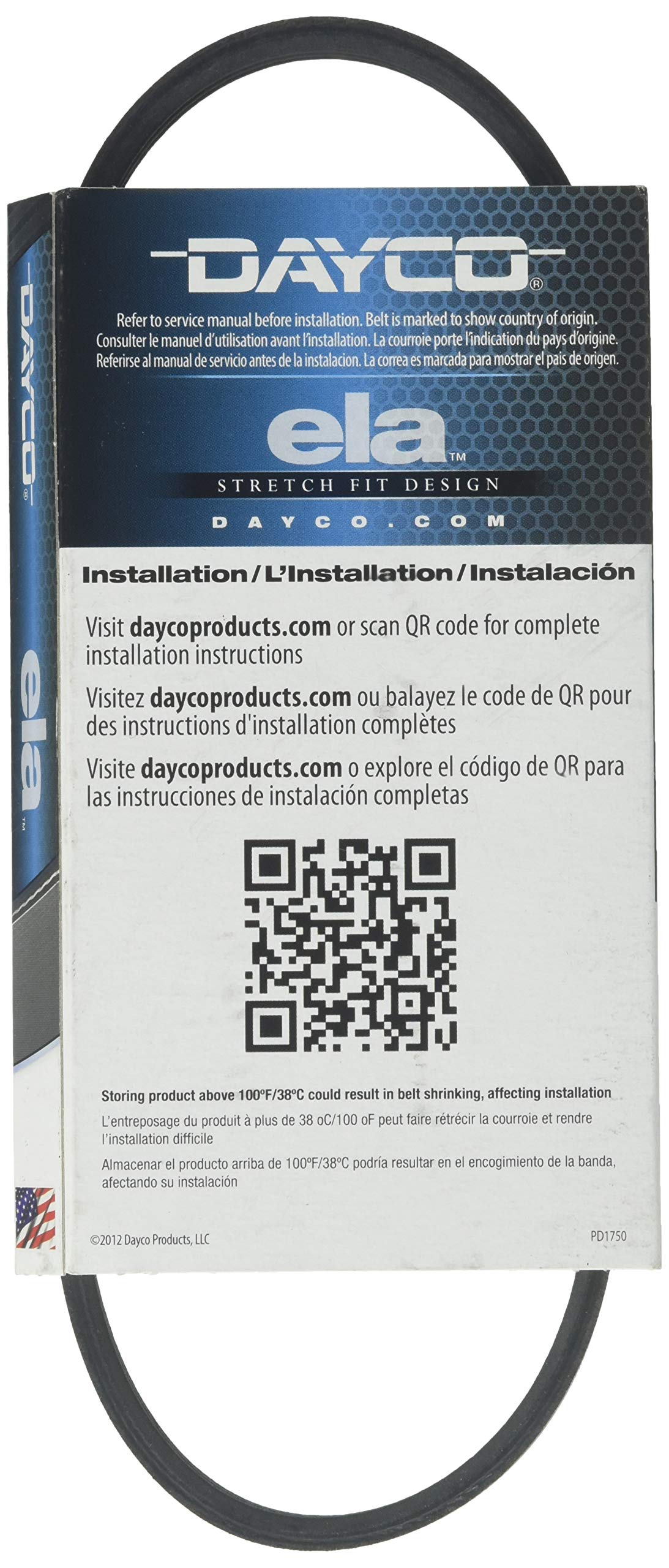 Dayco E030198 Serpentine Belt (Poly Rib Ela)
