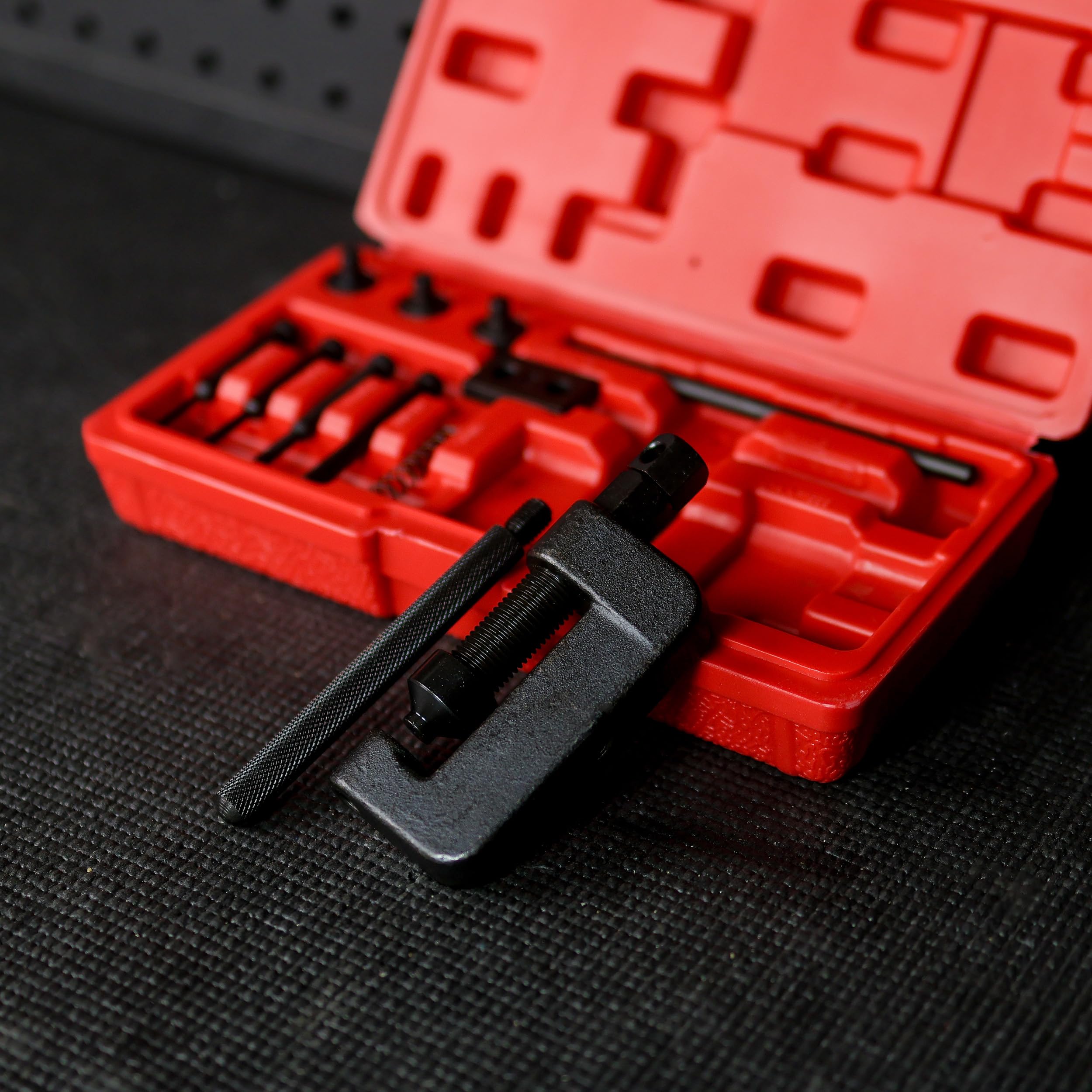 ABN 13-Piece Chain Breaker Tool Kit with Storage Case - Rivet & Roller Link Removal for 35-630 Motorcycle, Bike, ATV Chains