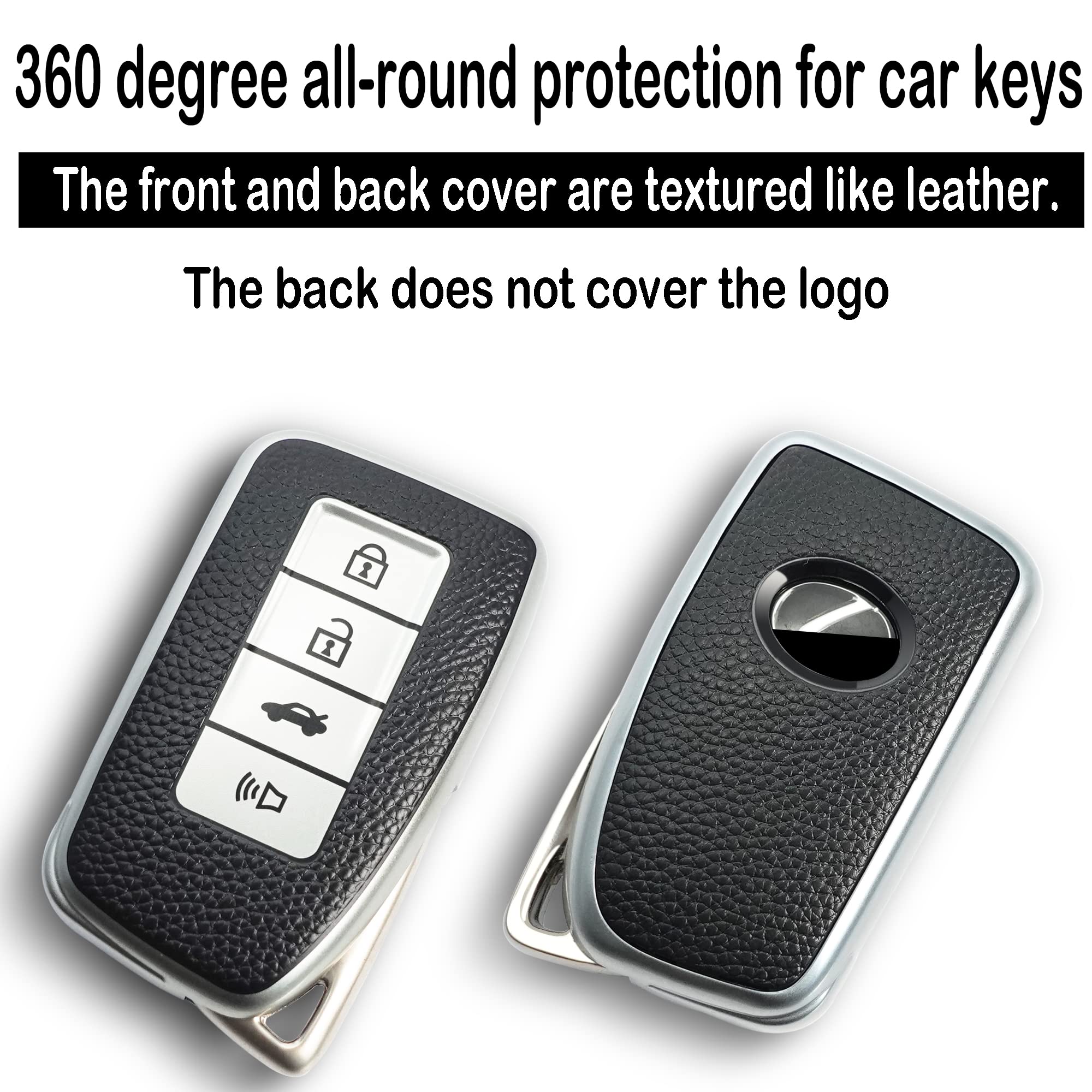 Kirsnda Texture key fob cover case keychain Compatible with Lexus,Soft TPU key case/skin,4-Buttons fit ES IS GS NX RX RC GX LX 5