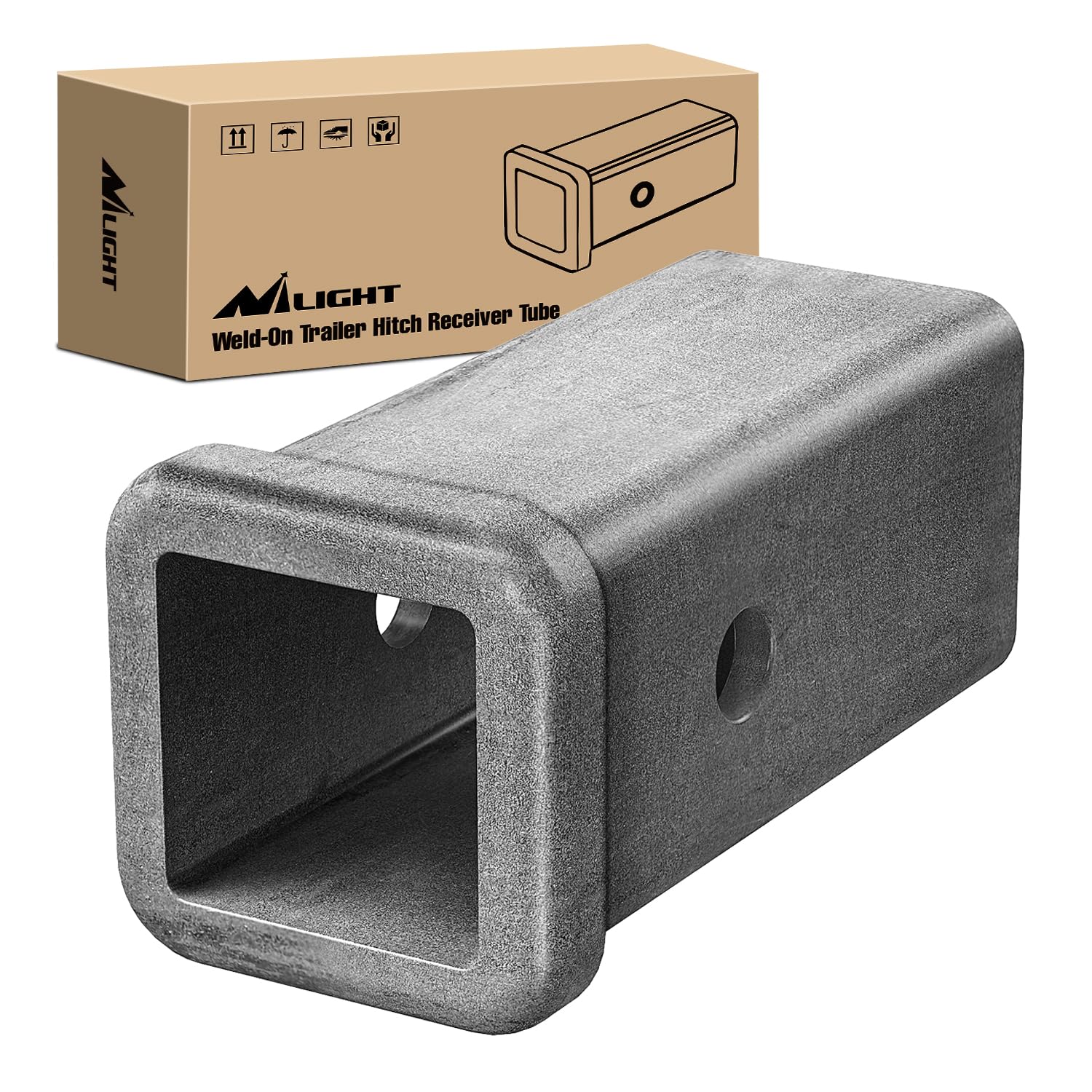 Nilight Hitch Adapter 2'' X 6'' Combo Bar Trailer Receiver Tube Weld-On Raw Steel Hitch Bar