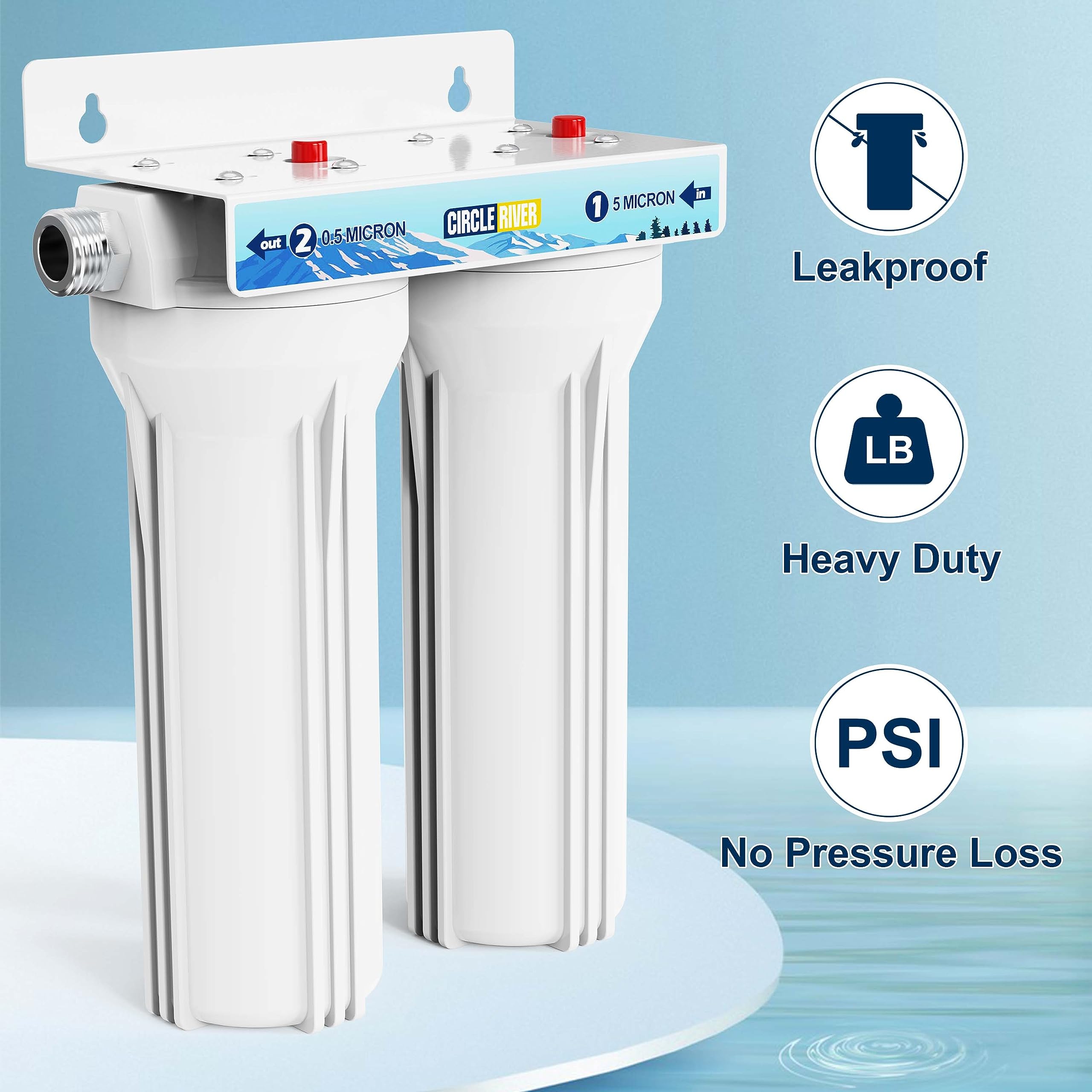 Circleriver External Rv Dual Water Filter System Two Filters And Mounting Bracket Included Premium Filtration & Bulit To Last, R