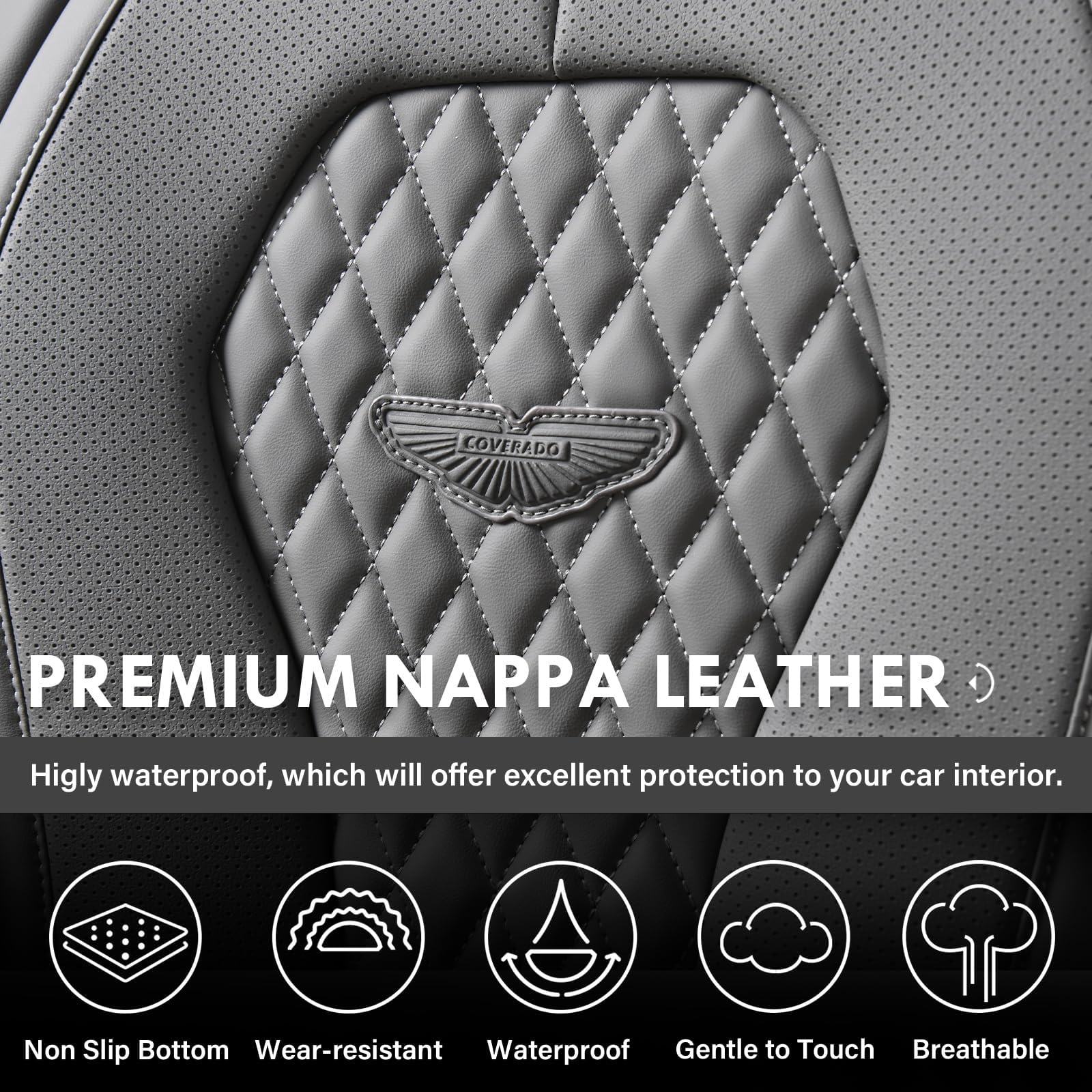 Coverado Seat Covers, Car Seat Covers Front Seats, Gray Car Seat Cover, Waterproof Car Seat Covers, Car Seat Cushion, Front Car