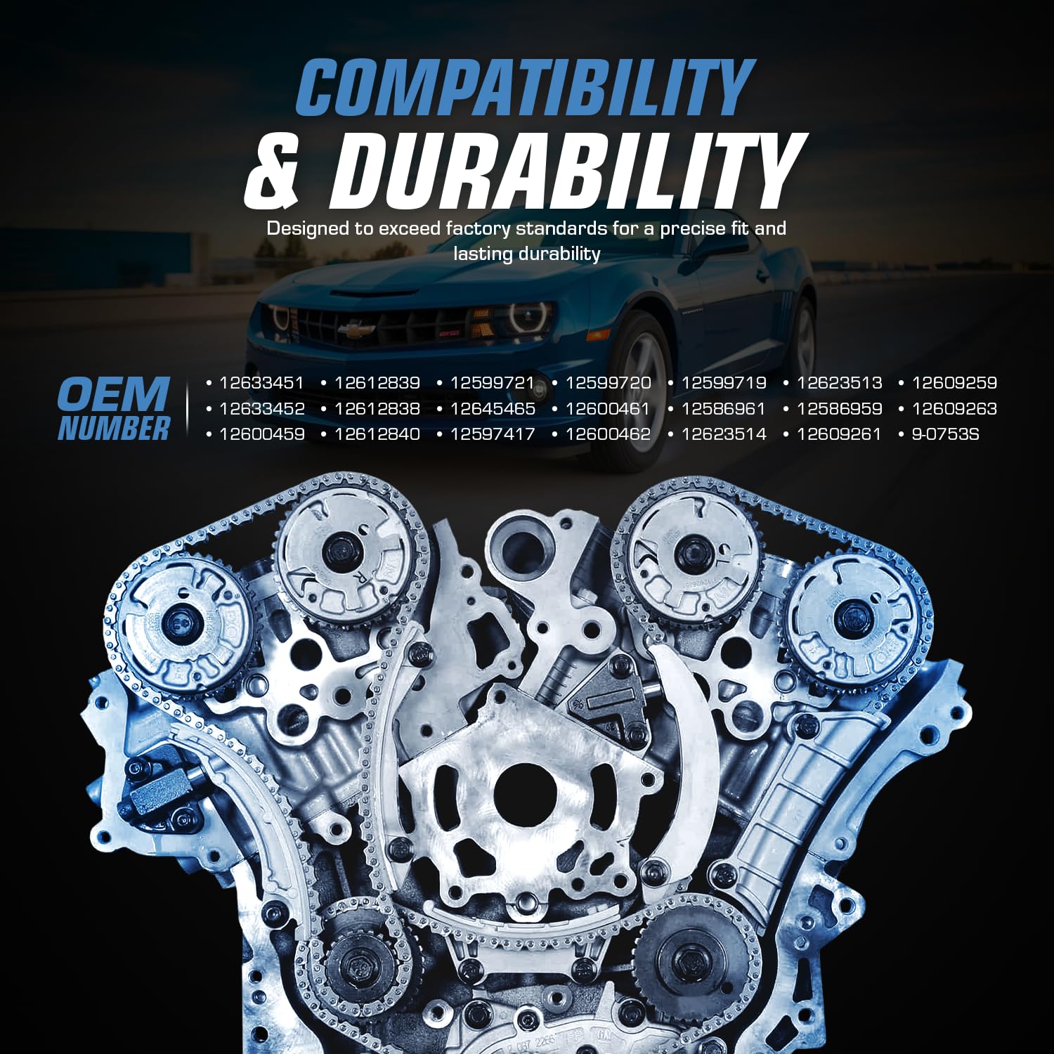 3.6 Timing Chain Kit Compatible With 2.8L 3.0L 3.6L Chevy Equinox Malibu Traverse Gmc Acadia Cadillac Cts Srx Buick Enclave W/Vv