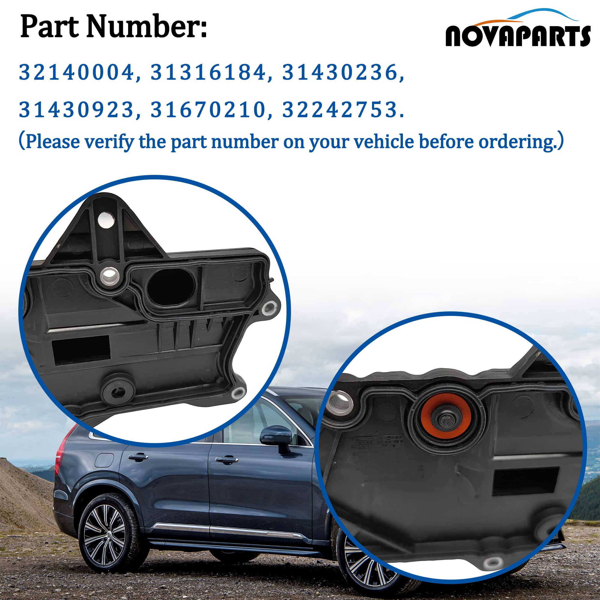 Novaparts 32140004 Pcv Valve Oil Trap W/Gasket For 2014-2021 Volvo Xc90 Xc60 S60 S80 S90 V60 V90 Xc40 Xc70 2.0L 4 Cylinder 32242753 31430923 31670210 31316184