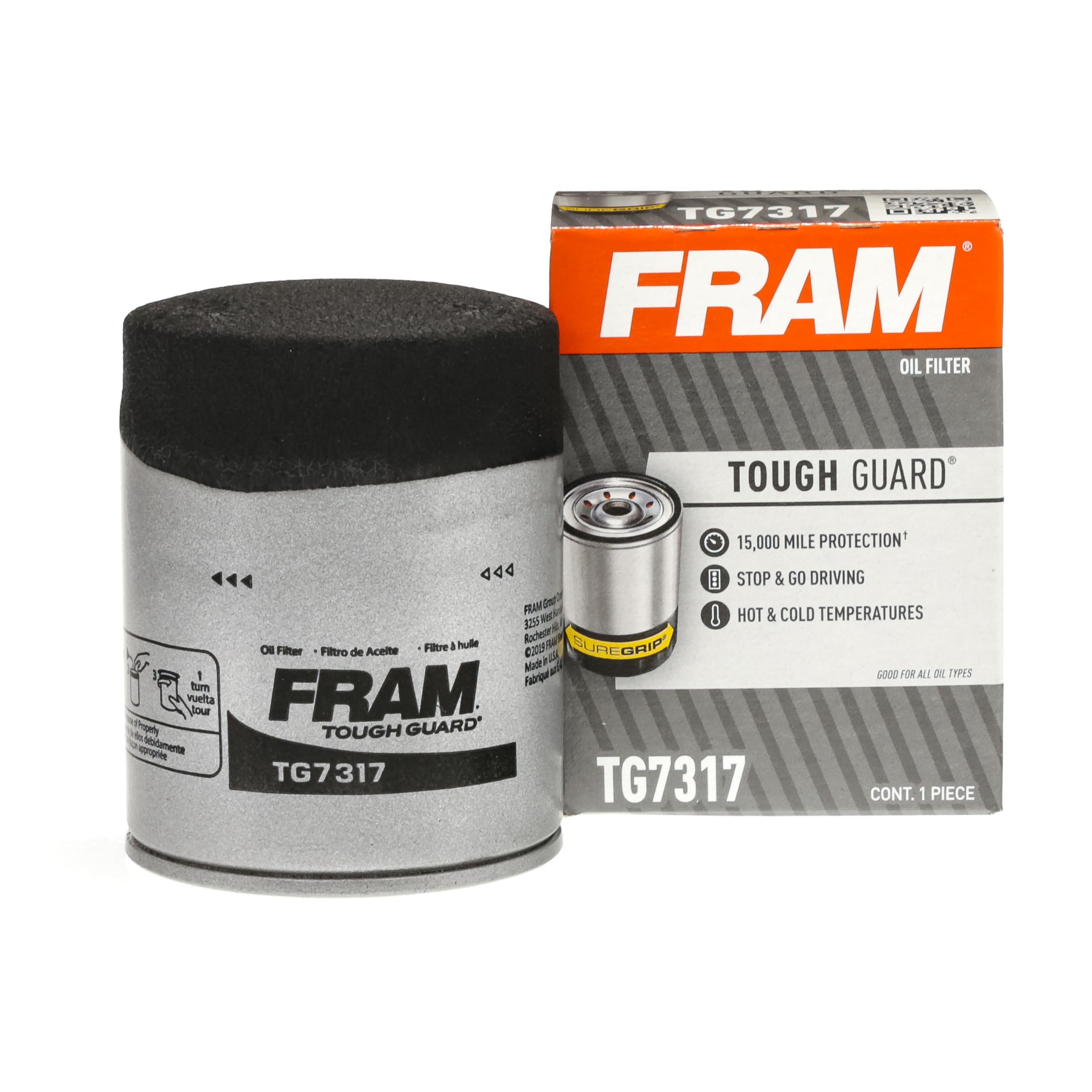 Fram Tough Guard Replacement Oil Filter Tg3786, Designed For Interval Full-Flow Changes Lasting Up To 15K Miles