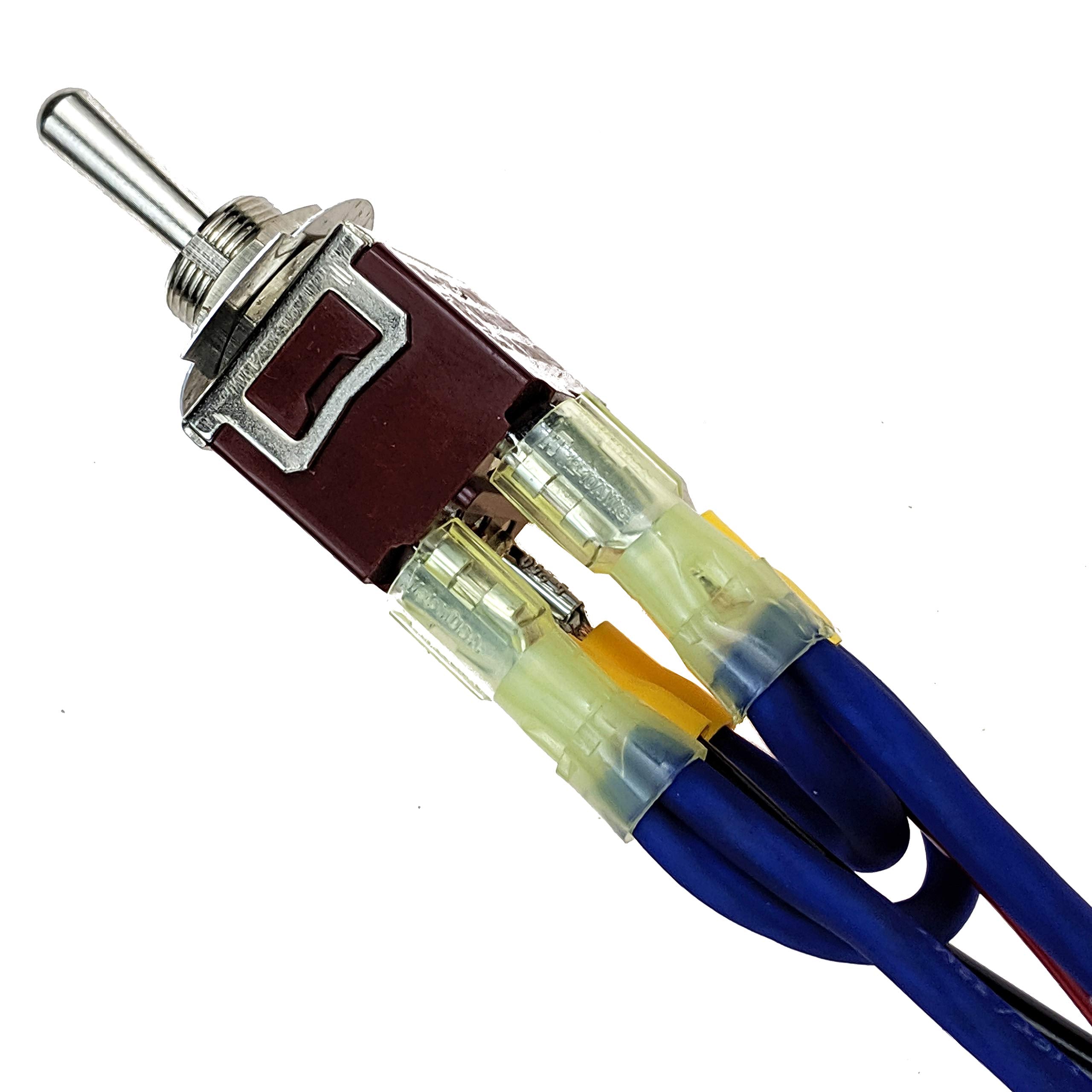 Industec Wired Dpdt 20 Amp 12 Volt (On)/Off/(On) Dc Momentary Reverse Polarity 12V Toggle Switch Automatic Reset 3 Position 6 Pi