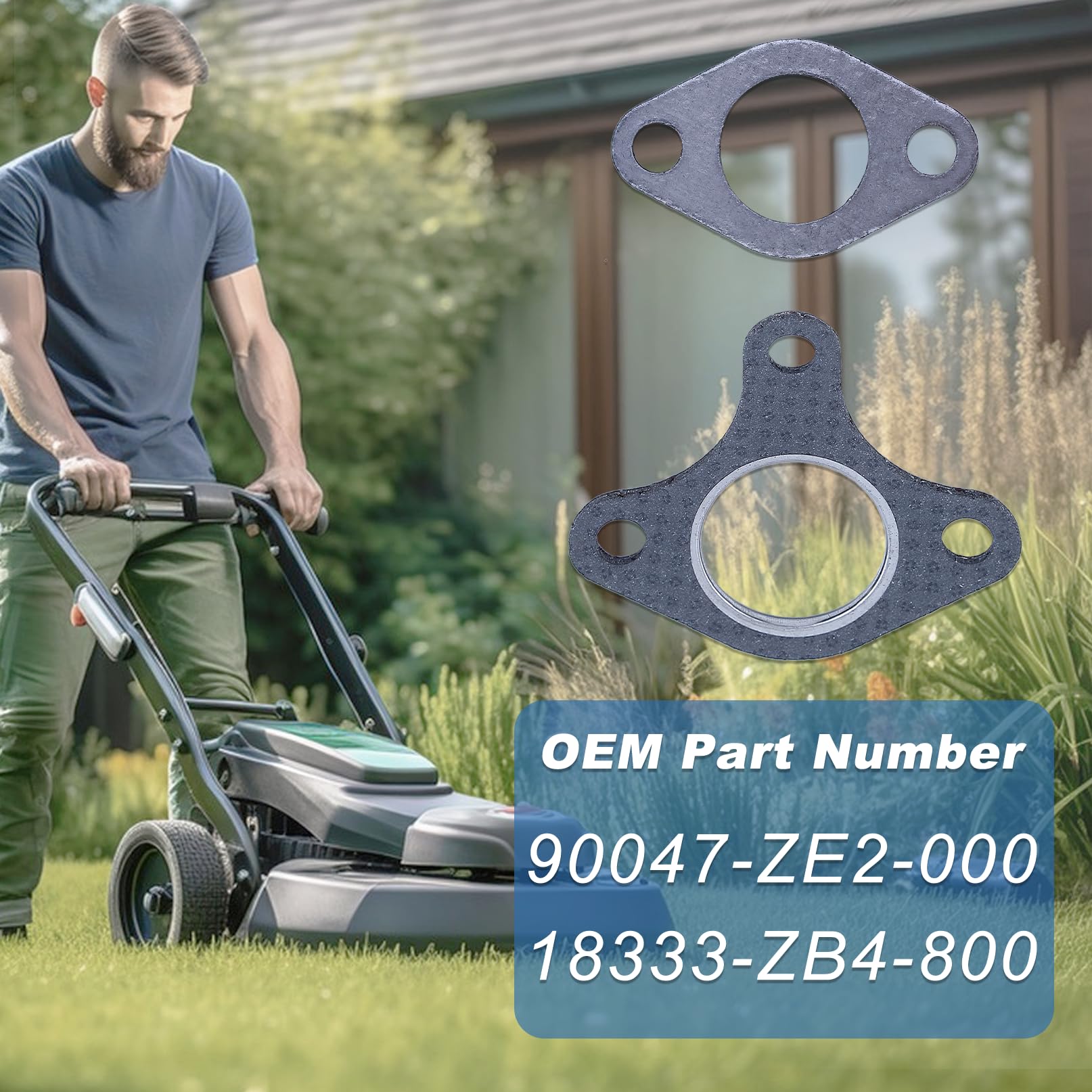 Aumel 90047-Ze2-000 Muffler Exhaust Gasket Stud Bolt Kit For Hond Gx390 Gx340 Gx270 Gx240 13Hp 11Hp 9Hp 8Hp Lawn Mower