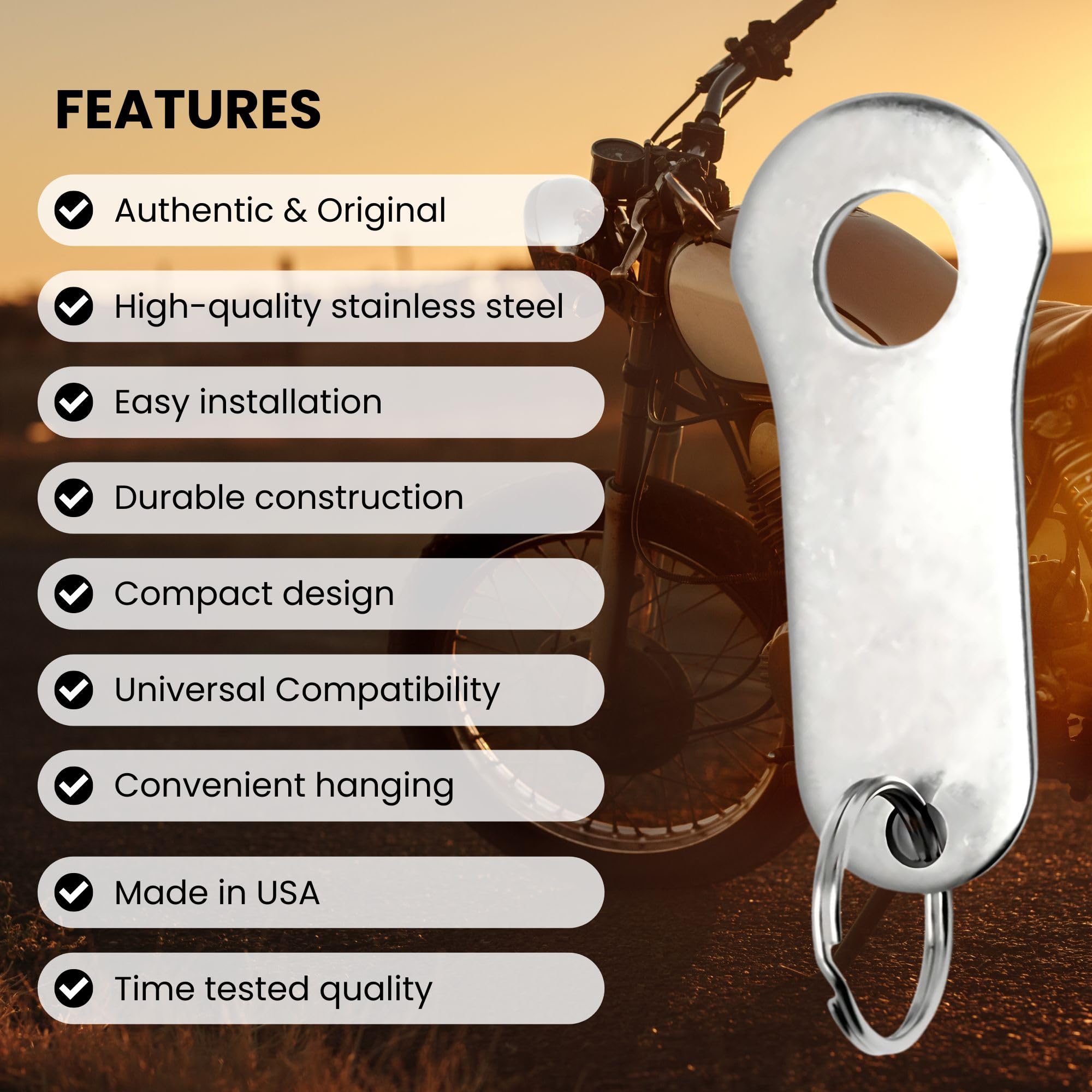 Guardian Bell Hanger Motorcycle Biker Luck Gremlin Riding Bell Hanger (Original Version), Standard, Silver