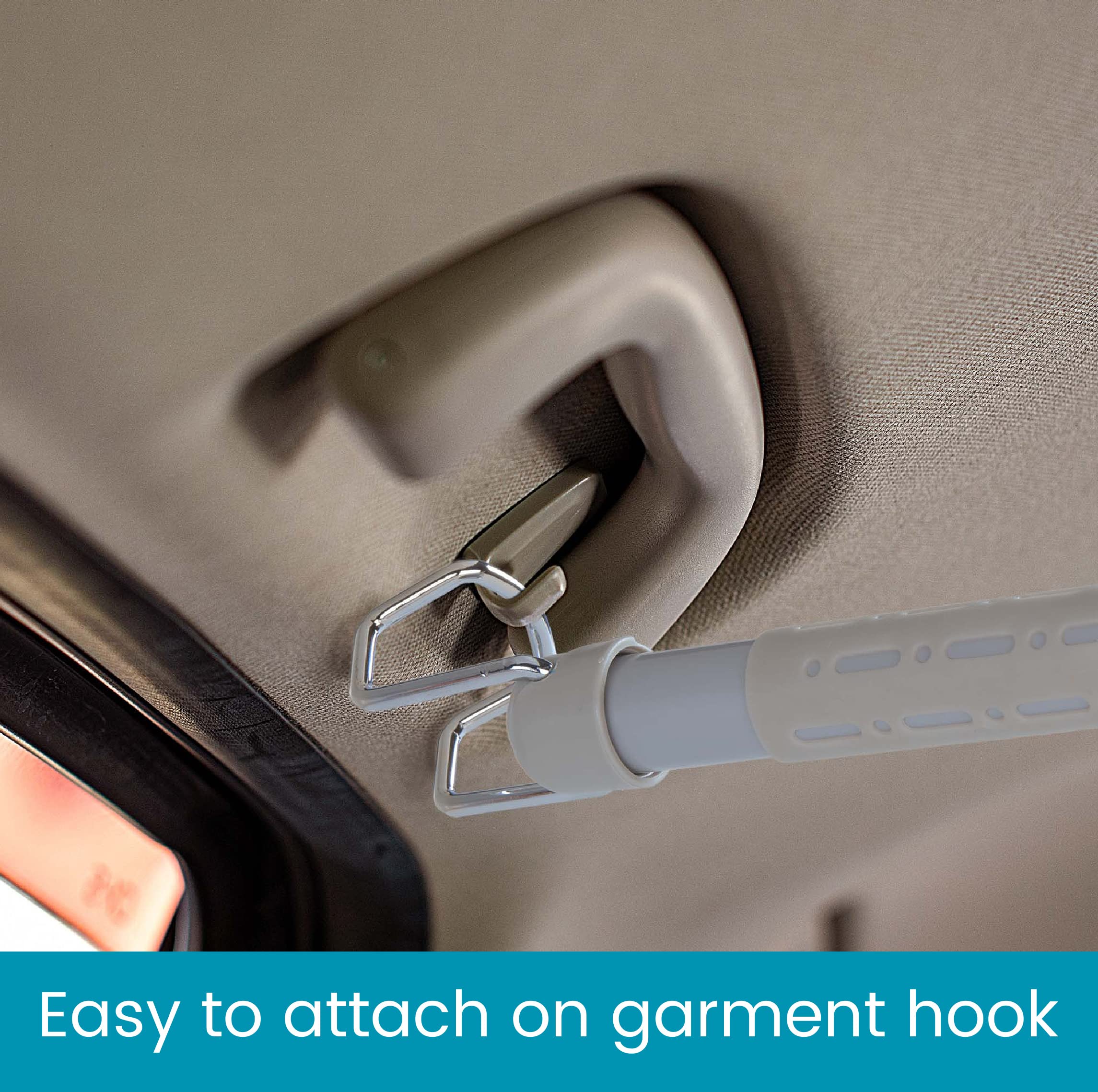 High Road Car Clothes Hanger Bar - Unbreakable Carbon Steel Car Clothes Rod With Solid Steel Hooks - Clothes Hanger For Car Expa