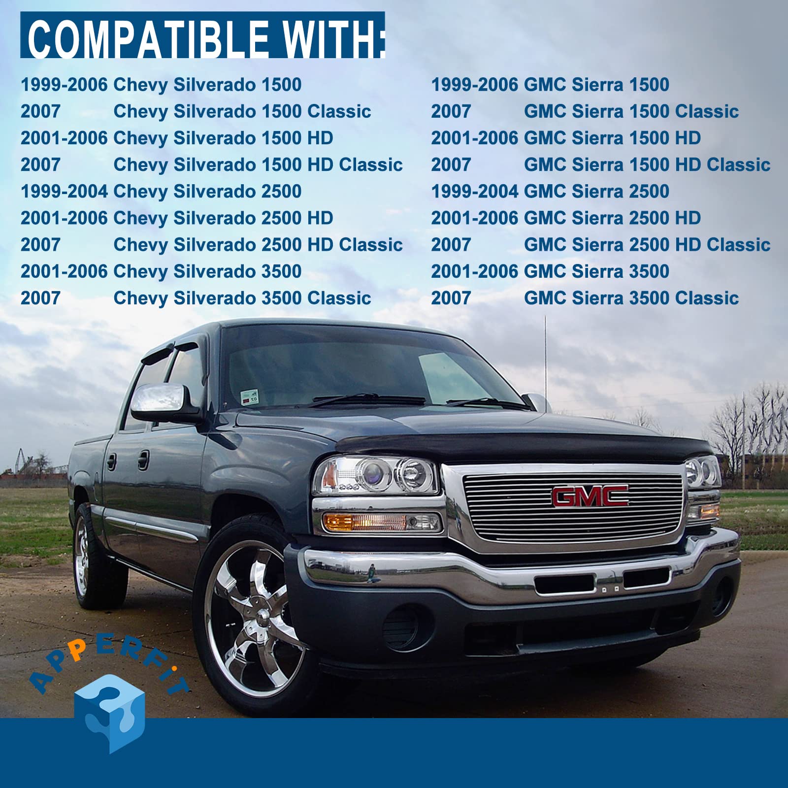 Apperfit Tailgate Hinge Kit Compatible With 1999-2006 Chevy Chevrolet Silverado Gmc Sierra 1500 2500 3500 Pickup Replaces 15074252 15074253 15078745 15078746