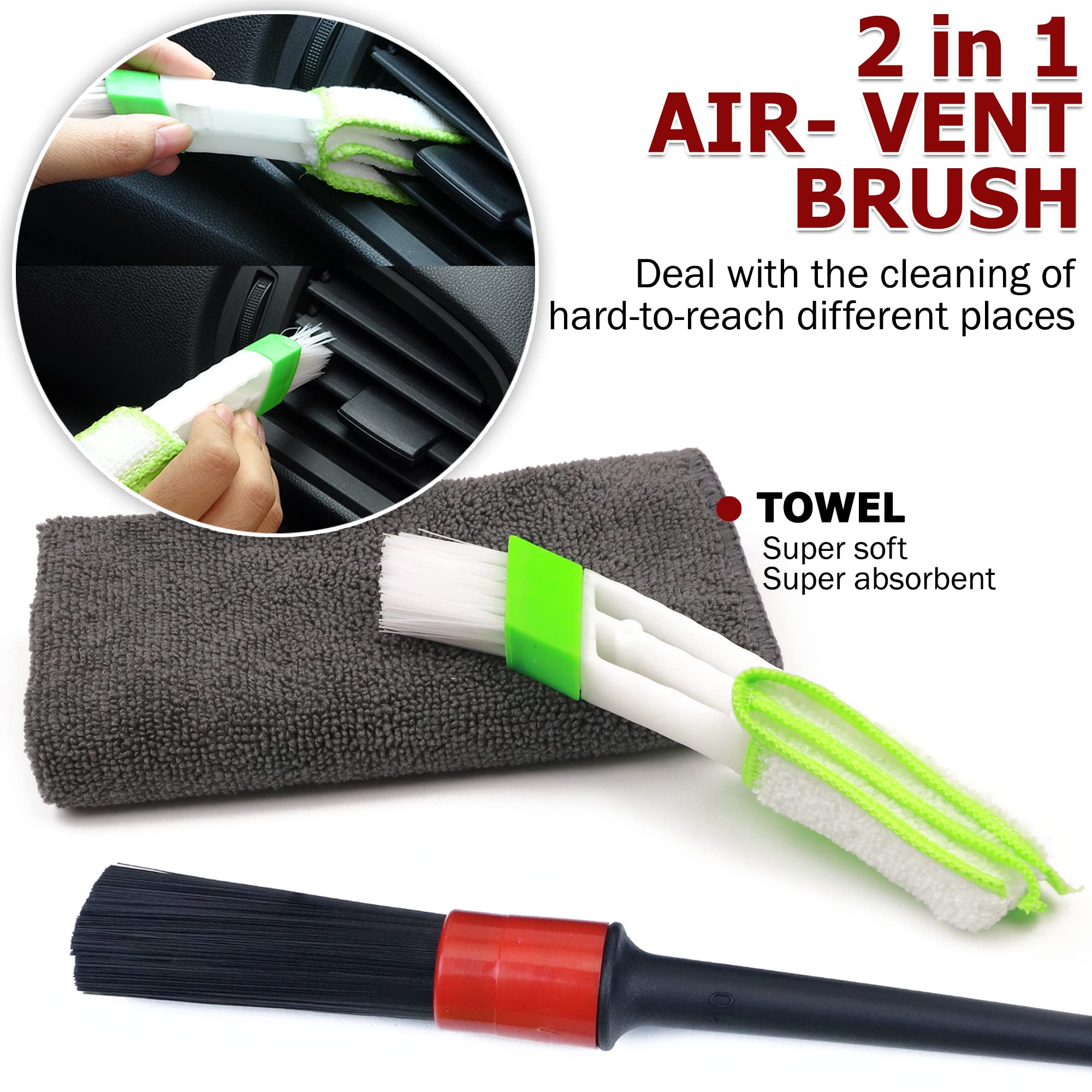 Takavu Car Duster Interior - Double-Sided Microfiber With Comfort Handle - Lint & Scratch-Free Cleaning For Cars, Trucks, Rvs (I