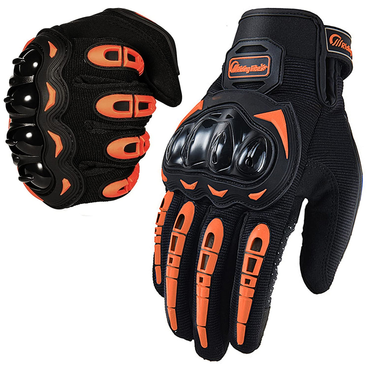 Motorcycle Gloves For Men And Women Full Finger Touchscreen Mountain Dirt Bike Gloves For Powersports Bmx Atv Mtb Driving Motocross Cycling Gloves(M, Orange)