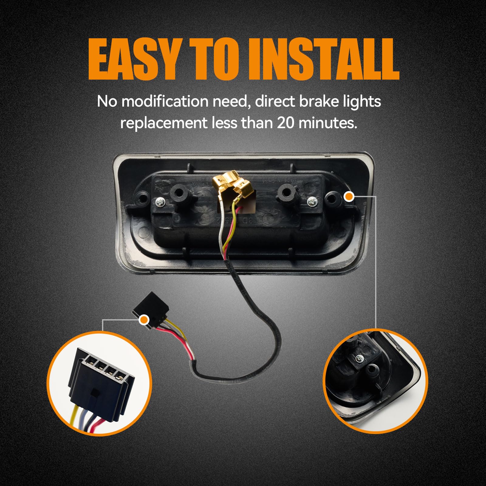 Cxdar Third 3Rd Brake Light Led For 1994-2003 Chevy S10/Gmc Sonoma Standard Cab, High Mount Rear Brake Lights Assembly For 1996-