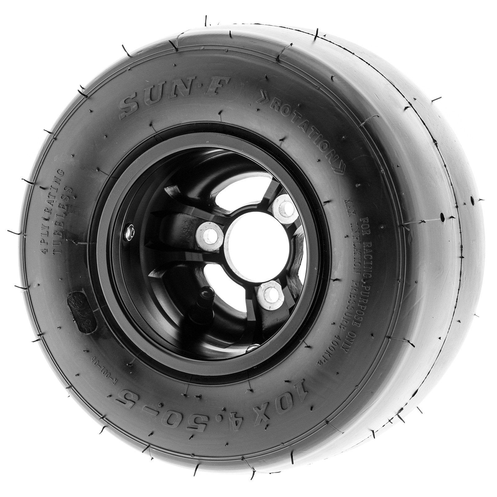 SunF Go-Kart & Kart-Racer Slick Tire 10x4.5.00-5, 4-Ply, Smooth Tread, Tubeless, Rim(s) NOT included