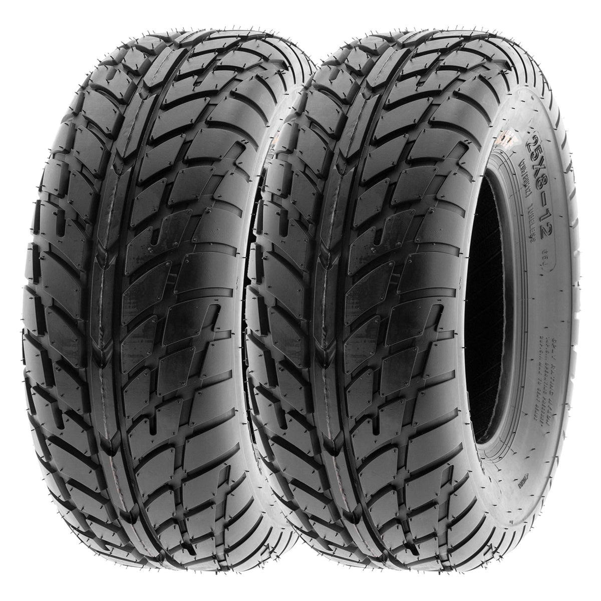 ?2?Sunf 25X10-11 Atv Utv Tires 25X10X11 Tubeless 6 Ply For 11 Rims - A021, Black